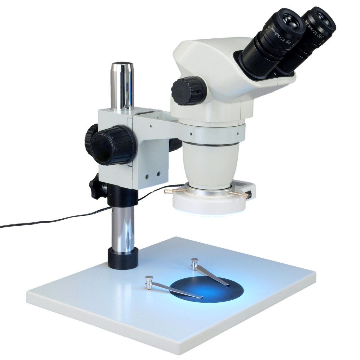 OMAX 6.7X-45X Zoom Binocular Microscope with LED Ring Light for Jewelry & Electronics Inspection