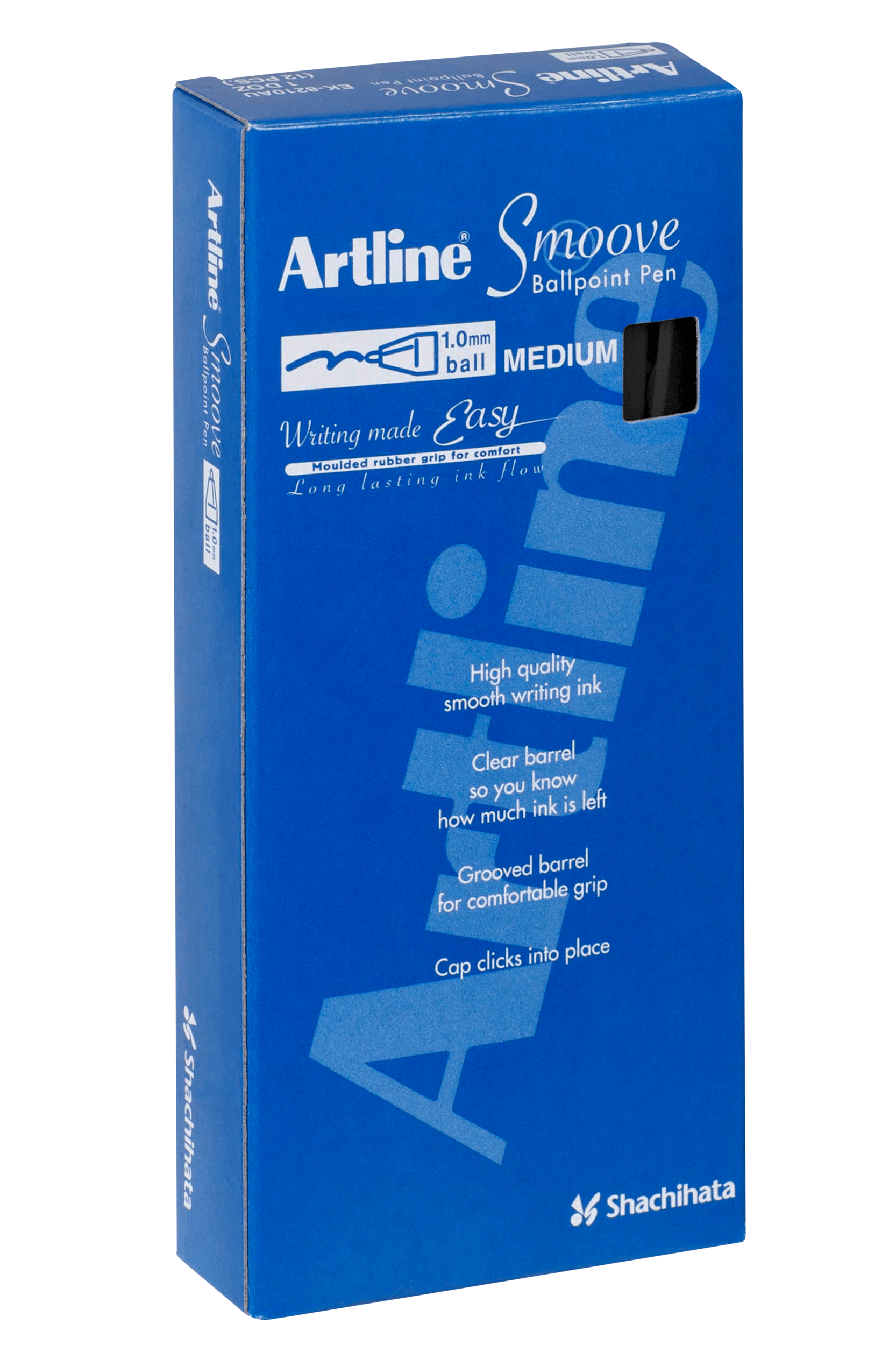 Artline Smoove Ballpoint Pen - Black Ink, 12-Pack - Smooth Writing for Office, School & Everyday Use