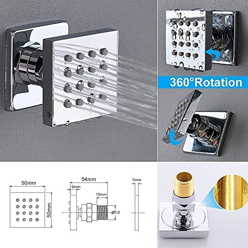 Enga 12 Inch Rain Shower System with Body Jets - Powerful Rainfall Shower Head & Handheld Spray - Chrome Rough-in Mixer Valve Faucet Set for Spa-Like Bathroom Experience | Perfect for Master Bathrooms & Luxury Showers