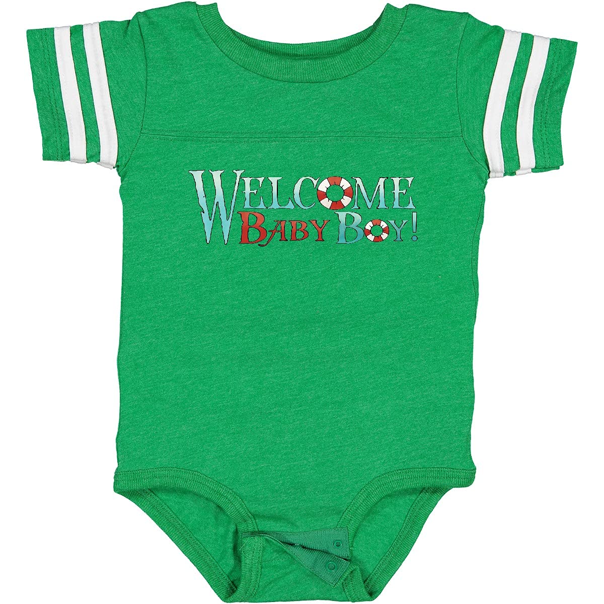 Inktastic Nautical Welcome Baby Boy Bodysuit - Cute Newborn Outfit for Baby Showers, Birth Announcements & Photo Shoots