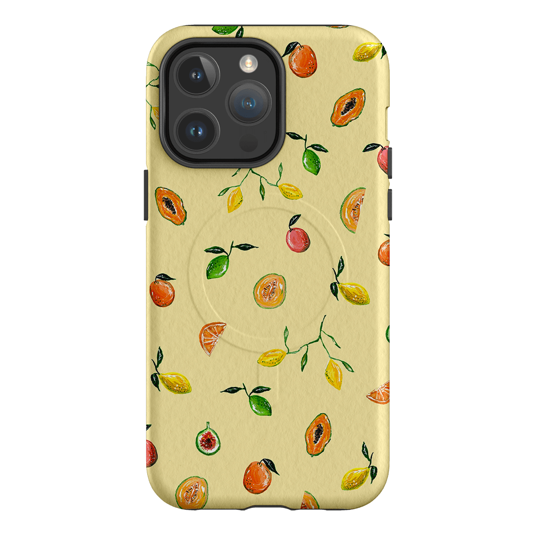 Golden Fruit iPhone Case - Trendy & Protective Phone Cover for iPhone 12/13/14 Pro Max - Perfect for Summer, Beach & Vacation Style