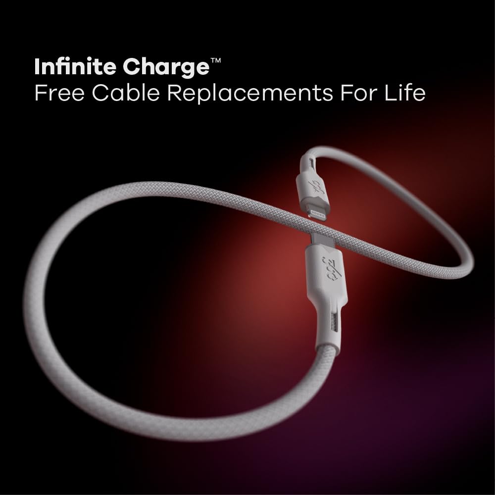 360 Electrical Fluid USB-C to Lightning Charger Cable 5ft - MFi Certified Fast Charging Cord for iPhone 14/13/12/11/X/8, iPad - Durable & Flexible for Home, Office, Car & Travel (Powder)