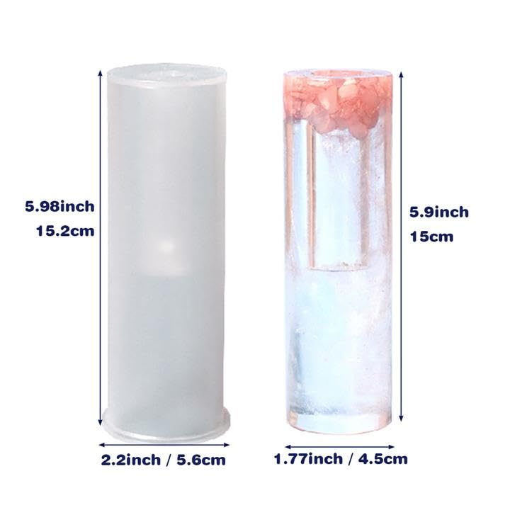 **Silicone Flower Vase Molds for Epoxy Resin, Concrete, Clay, Gypsum & Cement – DIY Cylinder Planter Vase & Candle Holder Molds – Perfect for Home Decor, Wedding Centerpieces & Craft Projects**