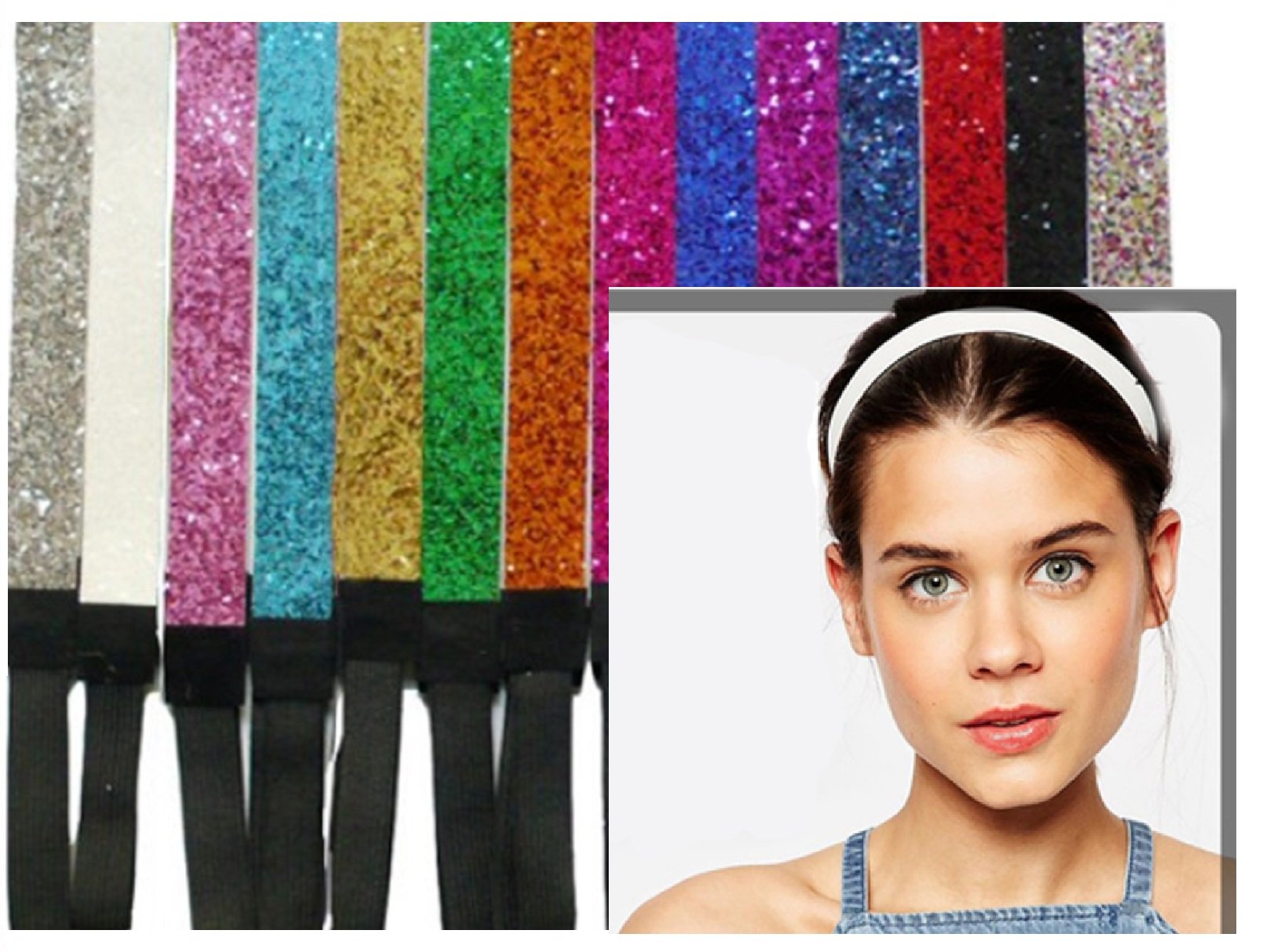 Kenz Laurenz Red Glitter Headbands - 12 Pack for Women & Girls - Sports Headbands for Softball, Volleyball, Basketball Teams - Perfect for Games, Practice, Cheerleading & Workouts