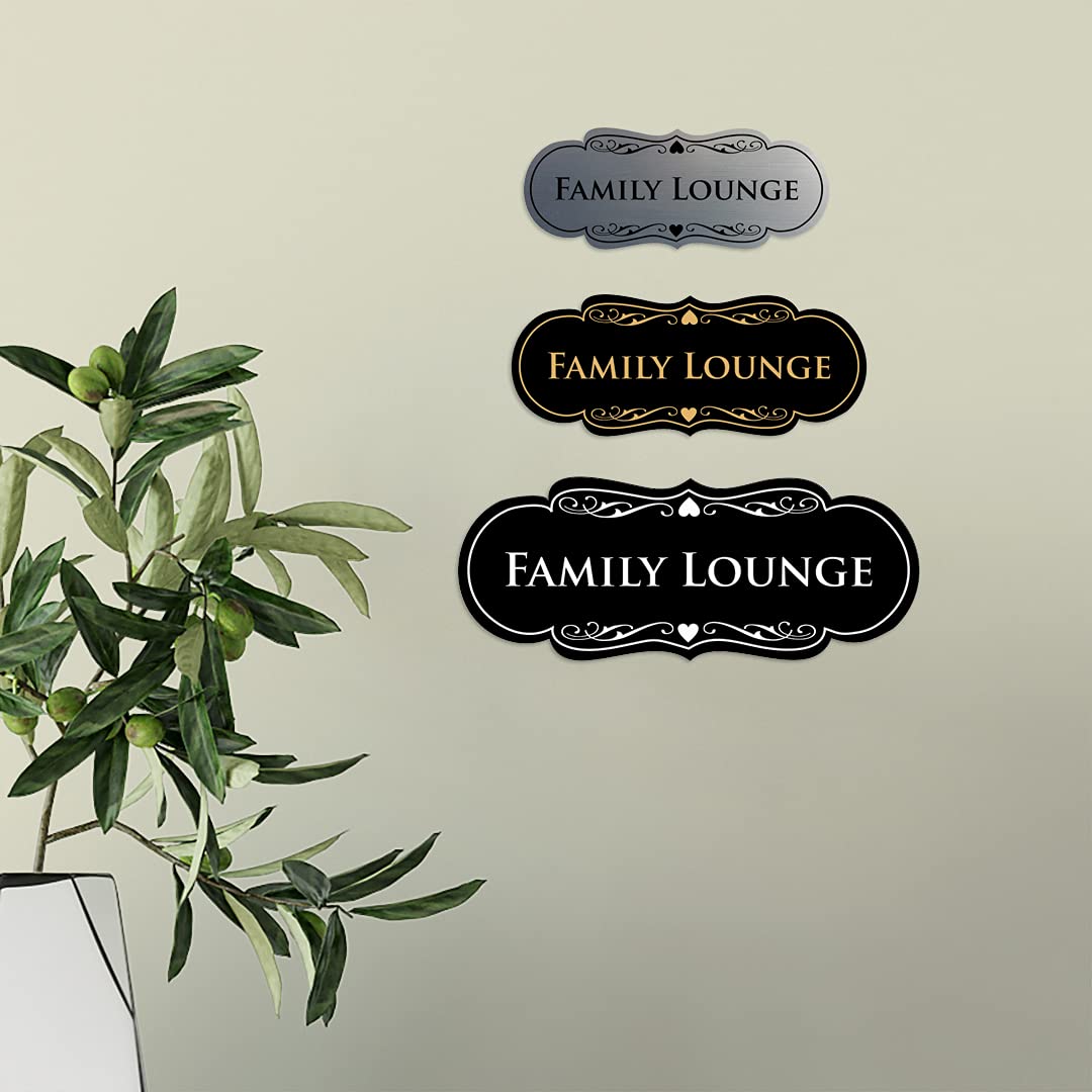 ByLITA Designer Family Lounge Sign - Small Ivory & Dark Brown Wooden Wall Decor for Living Room, Bedroom, or Nursery