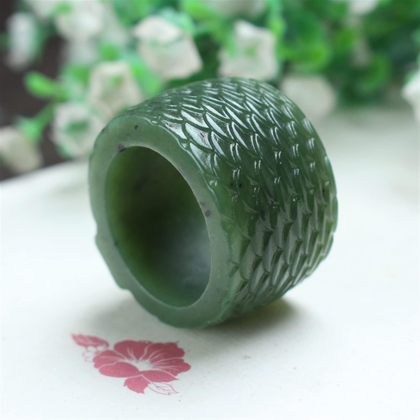 Handmade Hetian Jade Dragon Ring for Men - Wedding & Party Jewelry Gift