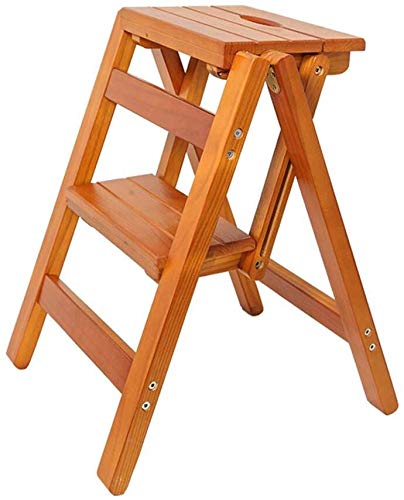 NEVKA Folding Step Stool with Wide Top - Non-Slip Home Ladder Stool, Heavy Duty Steel Frame Kitchen Step Stool for Adults - Perfect for Reaching High Shelves, Bathroom Use & Gardening Tools Access