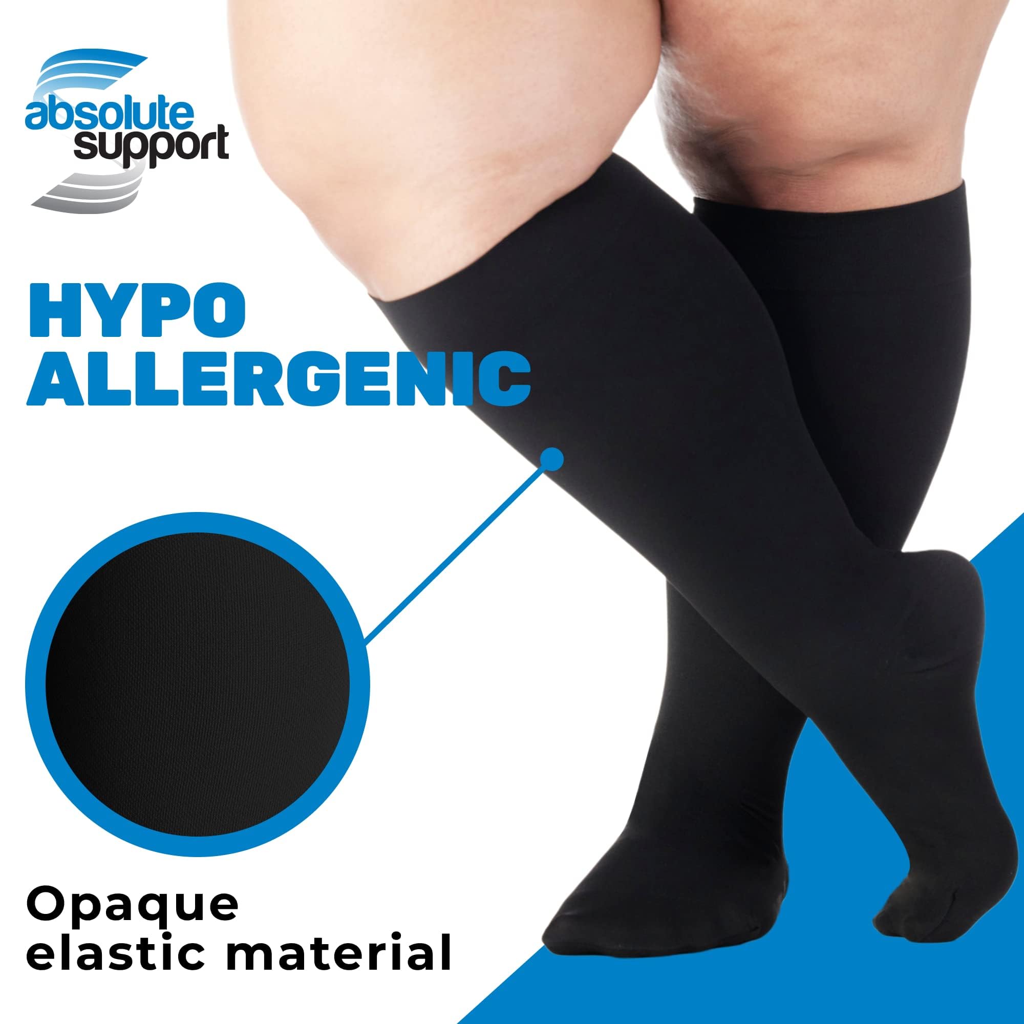 ABSOLUTE SUPPORT 20-30mmHg Medical Compression Socks for Men & Women - Varicose Veins Relief, Swelling Reduction, Improved Circulation (A501) - Perfect for Travel, Pregnancy & Post-Surgery Recovery