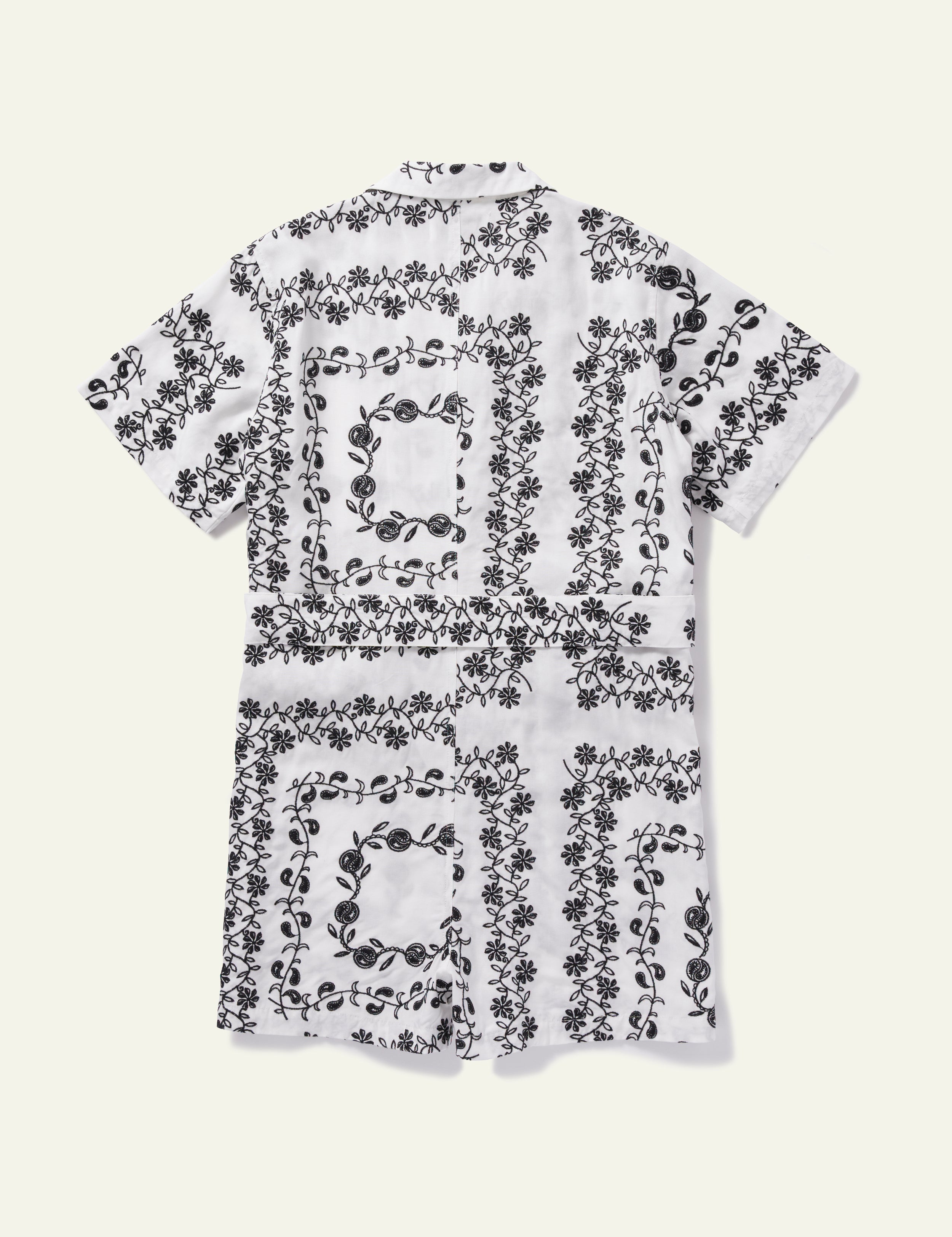 Yin Yang Paisley Women's Playsuit - Stylish White Jumpsuit for Summer, Beach & Music Festivals | Comfortable Romper with Unique Print