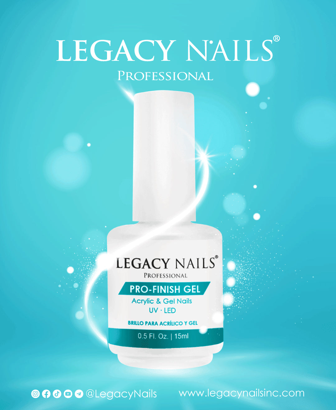 Legacy Pro Finish Gel - Professional Nail Polish Gel for Long-Lasting Shine & Durability - Perfect for Salon, Home Manicures & Nail Art Designs