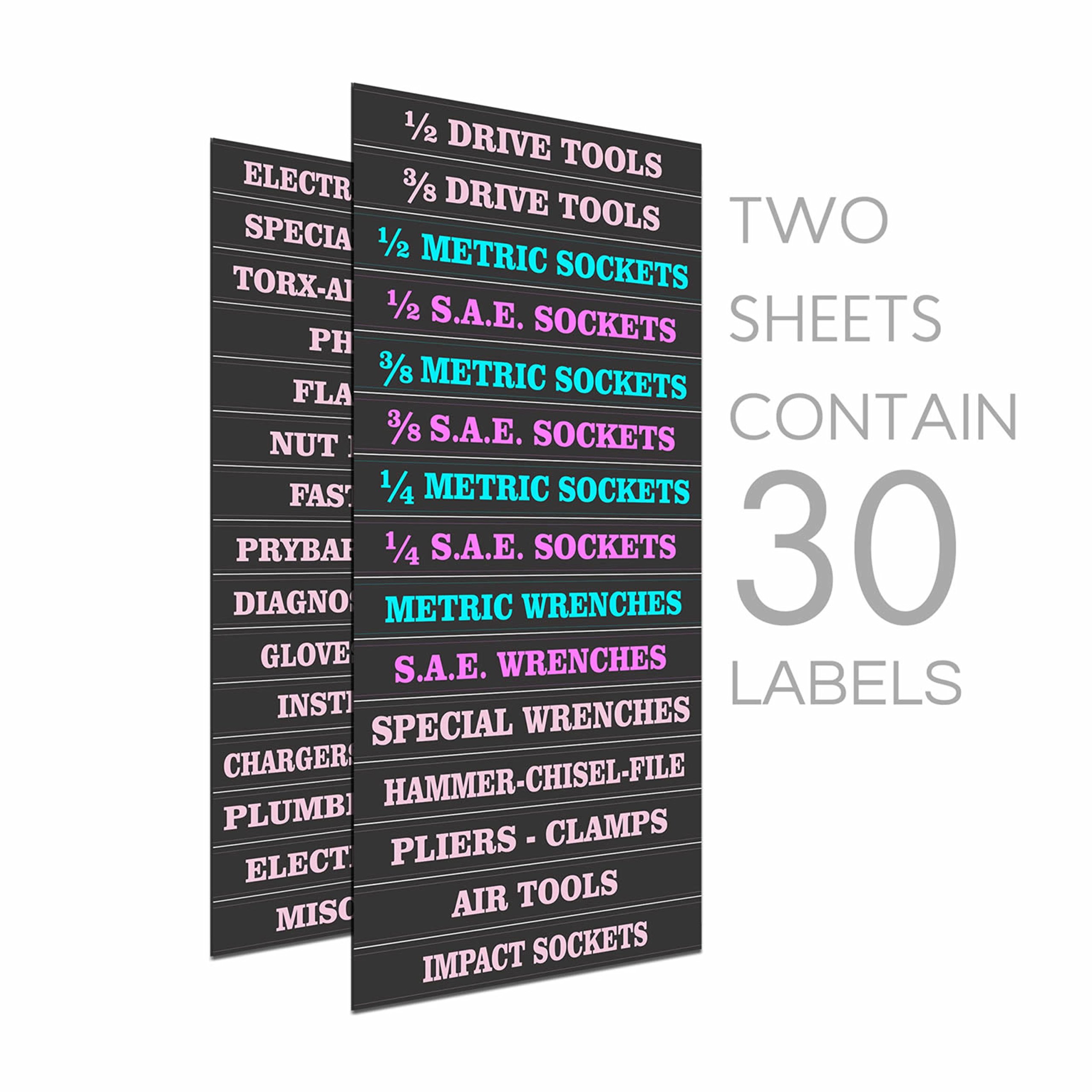 Pink Ladies Edition Adhesive Toolbox Labels - Waterproof DIY Organization Stickers for Tool Box, Garage, Workshop & Craft Room Storage (Set of 50) - Perfect for Home, Office & Industrial Use