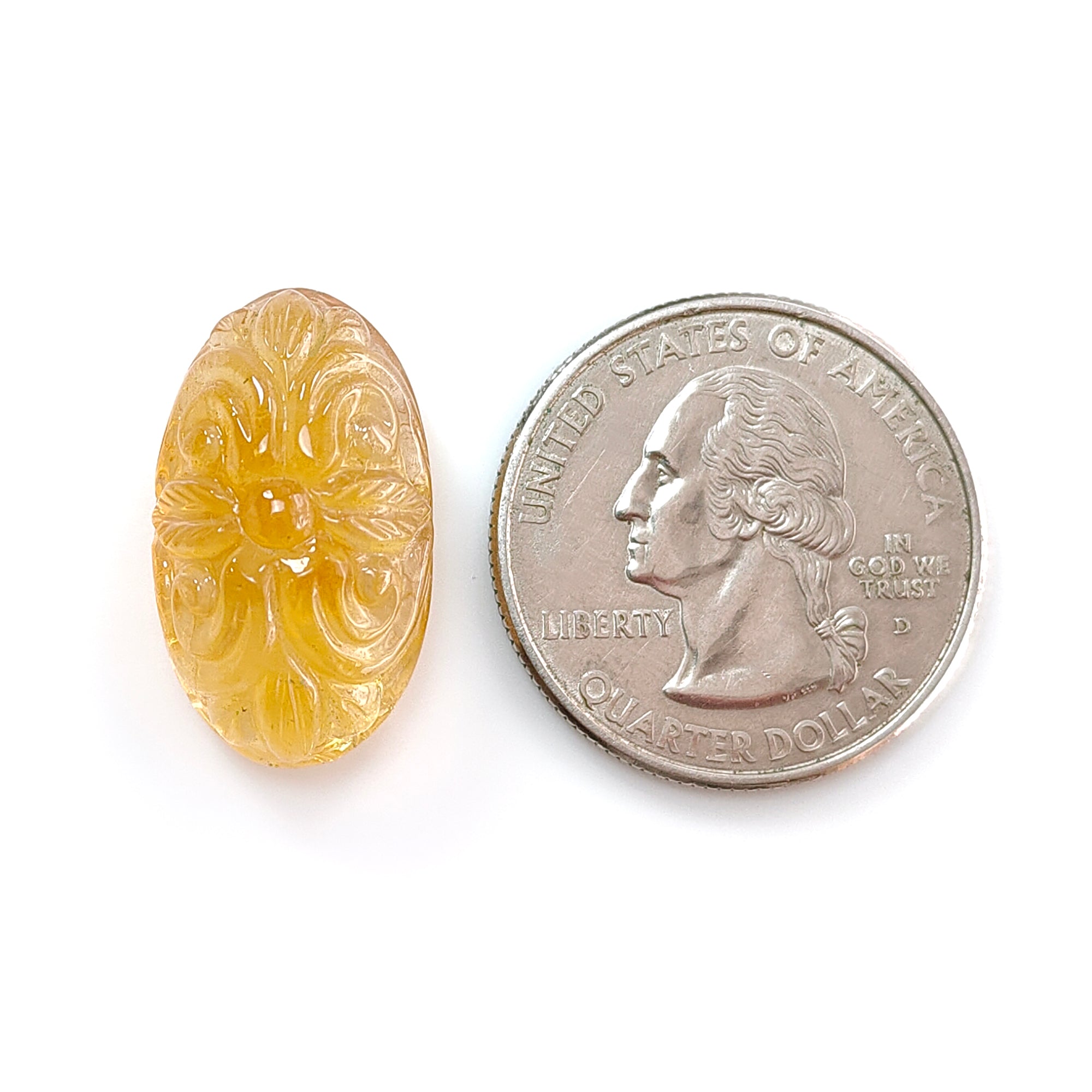 Natural Untreated Yellow Citrine Gemstone - Hand Carved Oval Shape 1pc for Jewelry Making | Healing Crystal, Birthstone Gift, Meditation Stone, Energy Stone Collection