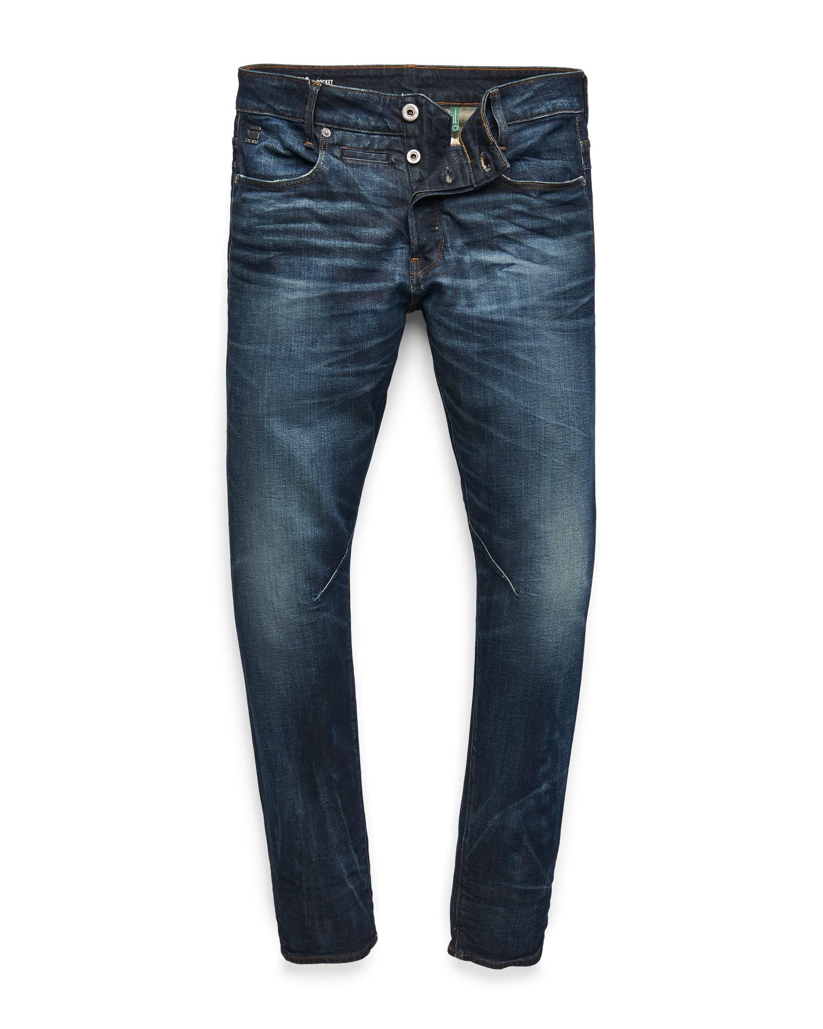 G-STAR RAW Men's D-STAQ 5-Pocket Slim Fit Jeans - 27W x 32L, Antic Nile Wash | Stylish Slim Denim Pants for Casual Wear & Night Out