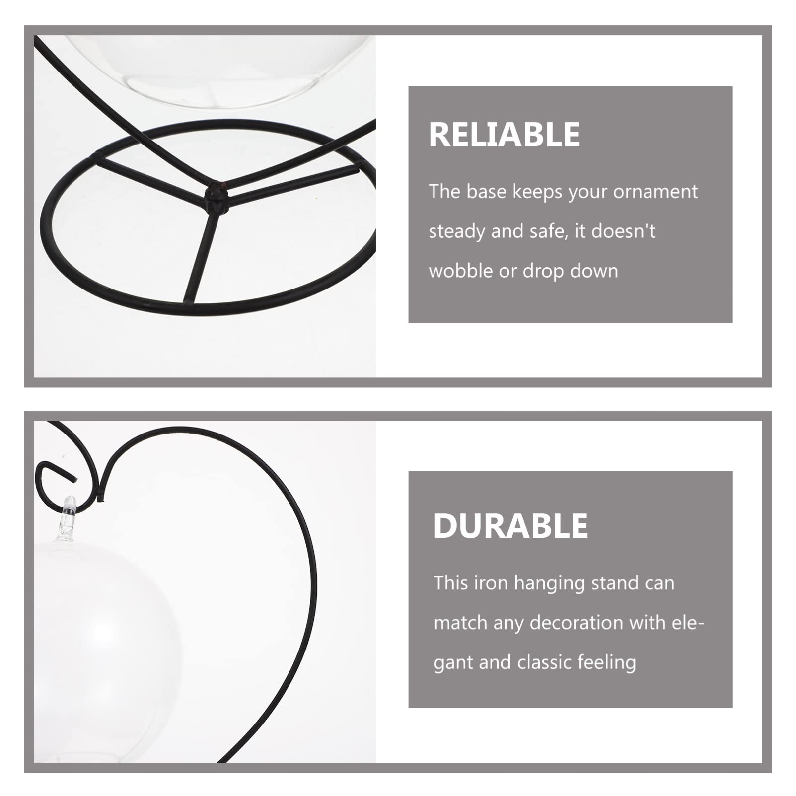 Homoyoyo Wrought Iron Hanging Plant Stand - Air Plant Holder, Tabletop Propagation Planter, Terrarium Display & Mini Votive Glass Vase - Perfect for Indoor Gardens, Home Decor, and Office Greenery