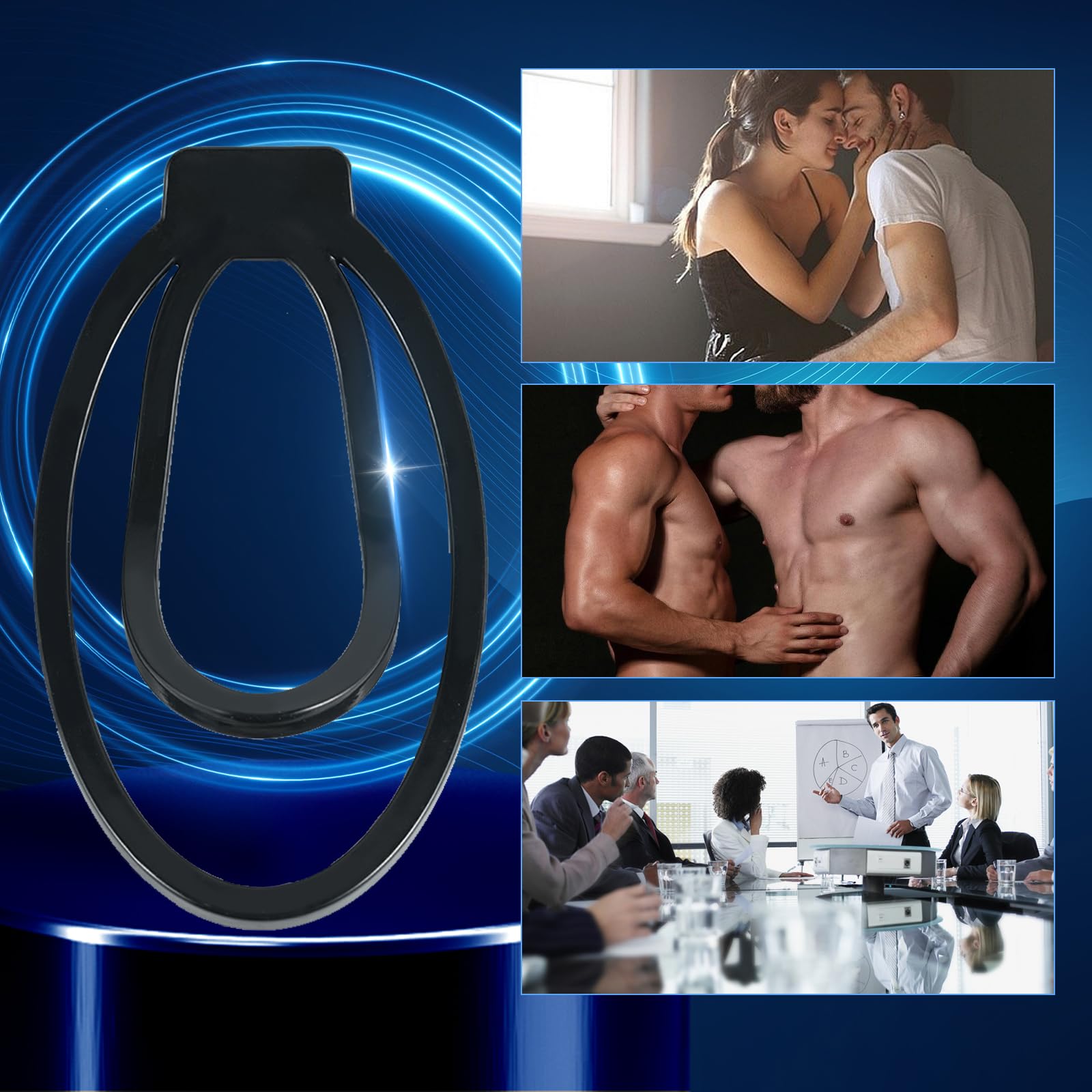 **Sissy Male Chastity Cage Lock - Discreet Penis Ring Bondage Sex Toy for Effortless Feminization & Bulge Concealment - Perfect for BDSM Training & Role Play (Black, Small)**