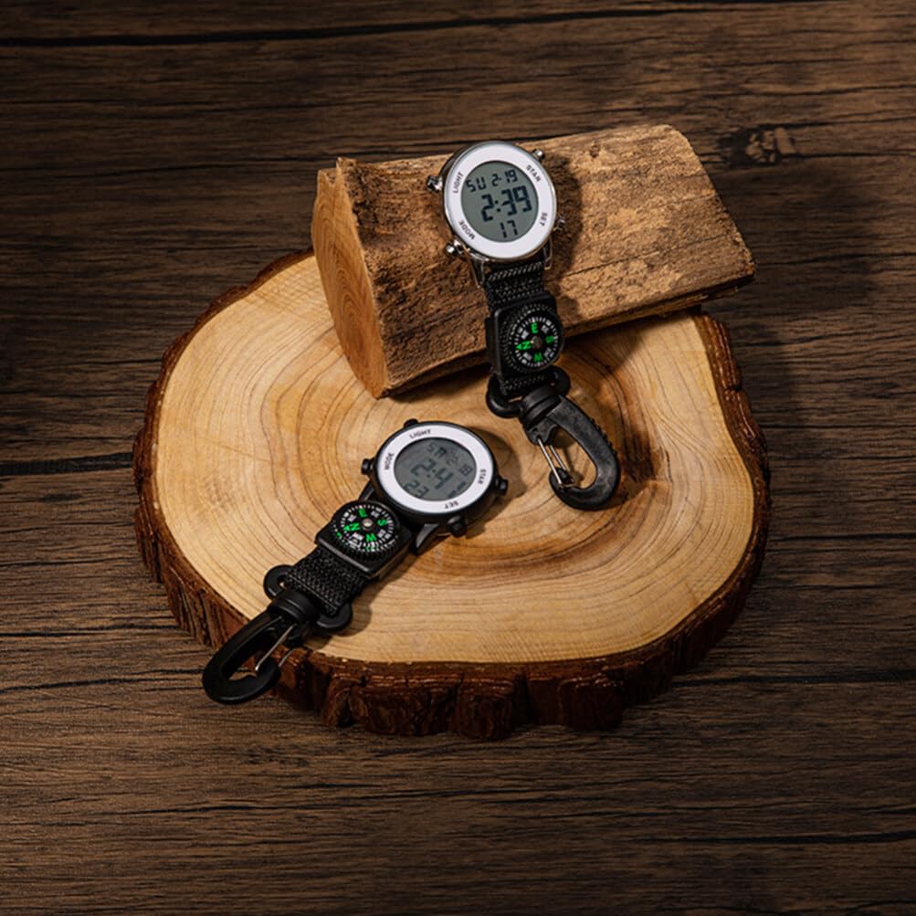 Gatuida Digital Carabiner Watch - Clip On Keychain Watch with LED Display, Multipurpose Outdoor Hanging Watch for Hiking, Camping, Backpacking & Travel Accessories