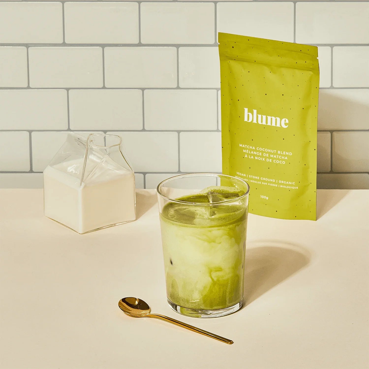 Organic Blume Matcha Coconut Superfood Latte Mix Powder - 100g | Vegan, Gluten-Free Energy Drink for Weight Loss & Detox | Perfect for Morning Boost, Post-Workout Recovery & Healthy Lifestyle