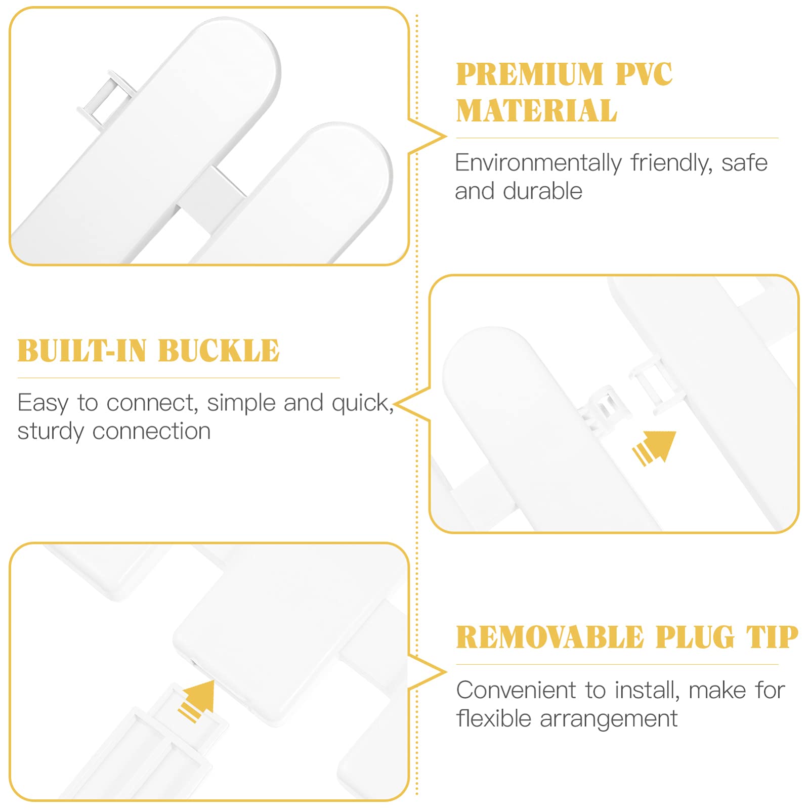 5-Pack White Plastic Garden Picket Fence - Lawn Edging, Patio Border, Yard Protection - Durable Outdoor Decorative Fencing for Gardens, Flower Beds & Landscaping (Perfect for Home, Park & Commercial Use)