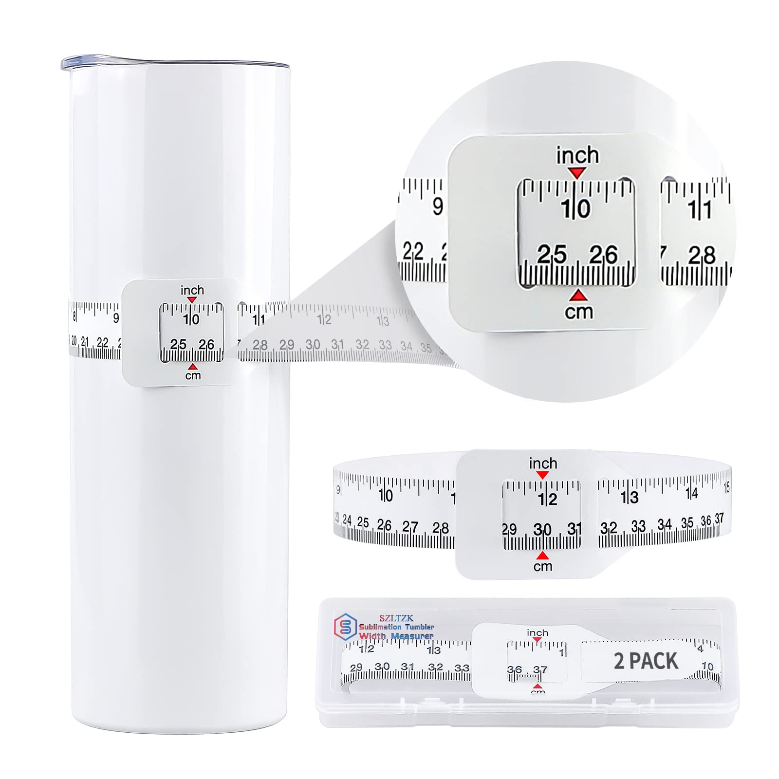 2 Pack Sublimation Blanks Tumblers Width Measurer - Easy Height & Width Measurement Tool for Heat Press Sublimation Tumblers & Skinny Straight Cups - Perfect for DIY Crafting and Personalized Drinkware Projects