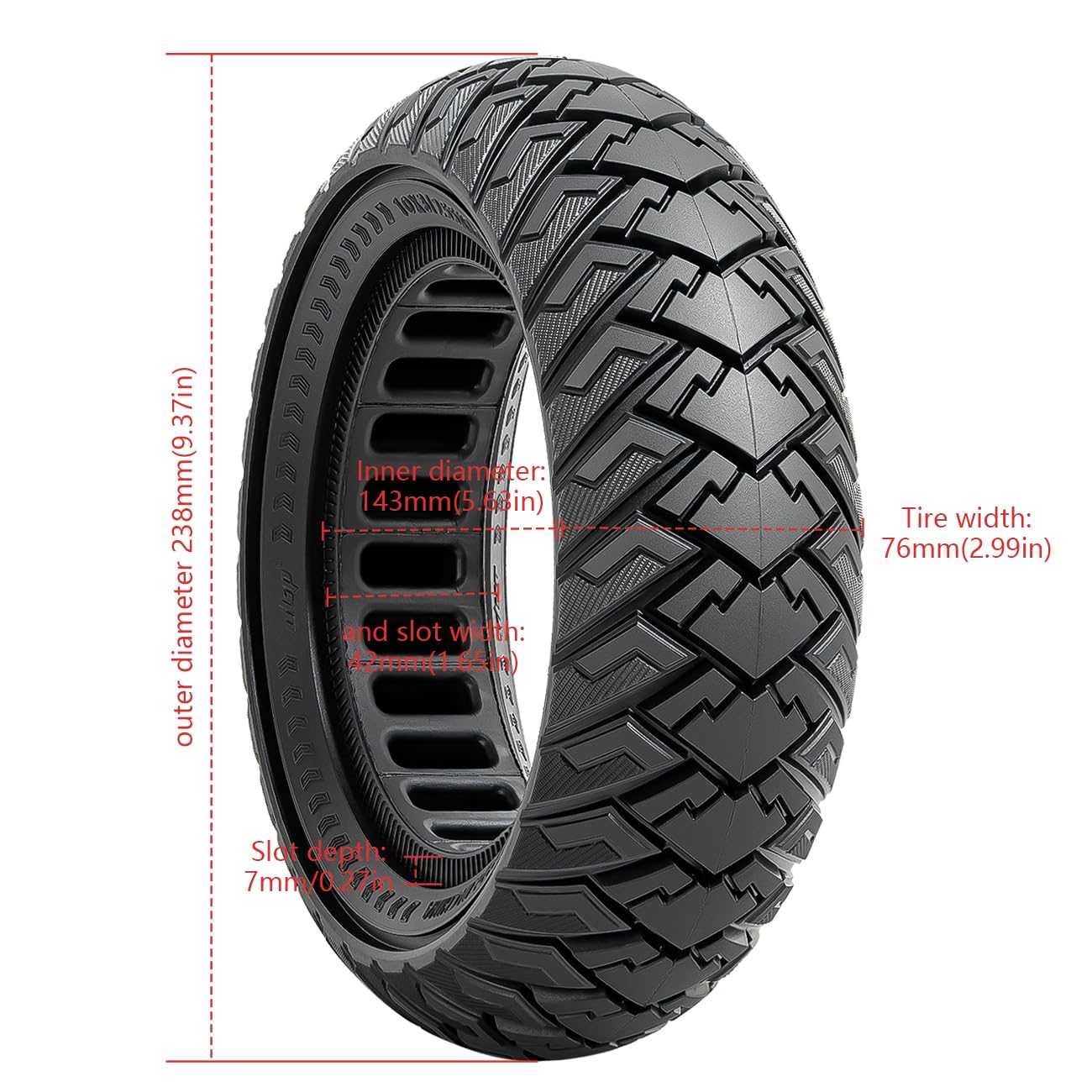 2 Pack 10x3.0 Solid Rubber Tires for Electric Scooters - 10 Inch Replacement Wheels (255x80, 80/65-6) - Front/Rear Compatible with 10x3.0 Scooter Tires (P-1006) - Perfect for Commuting, Urban Travel & Last-Mile Transportation