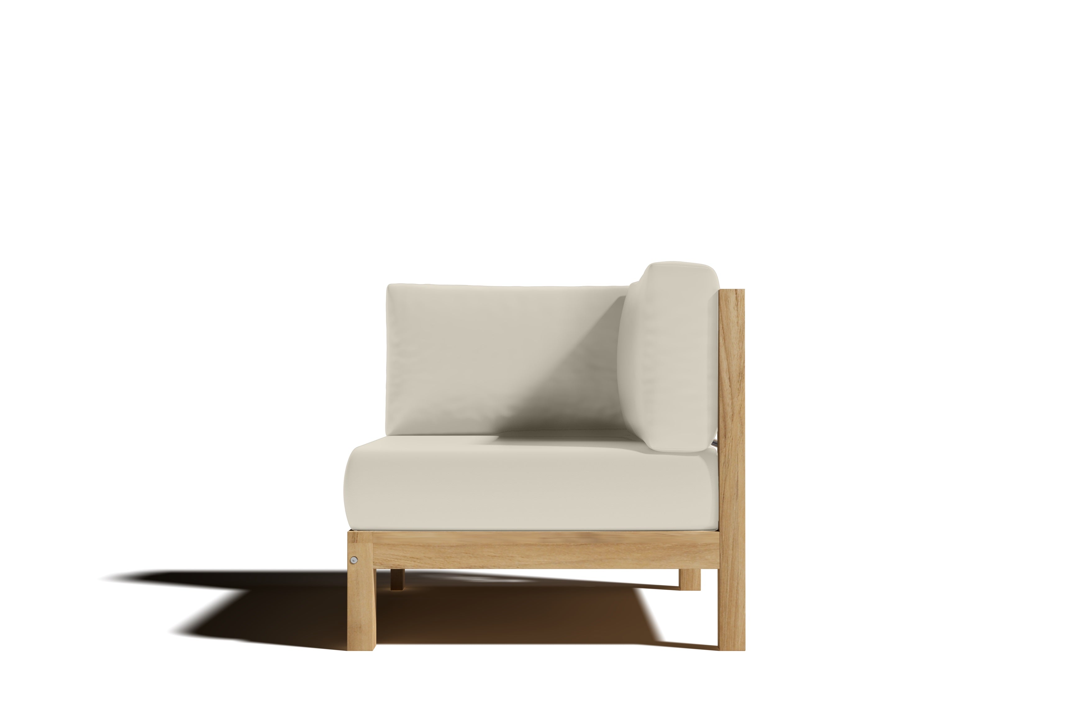 Premium Teak Outdoor Sectional Corner Sofa with Sunbrella Fabric Cushions - Waterproof & UV Resistant Patio Furniture for Backyard, Poolside & Garden Relaxation