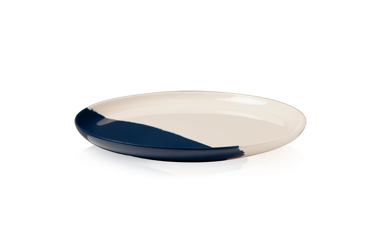 Melamine Salad and Dessert Plates Set of 4 - Ivory & Navy - Durable Dishware for Picnics, Parties, and Everyday Dining