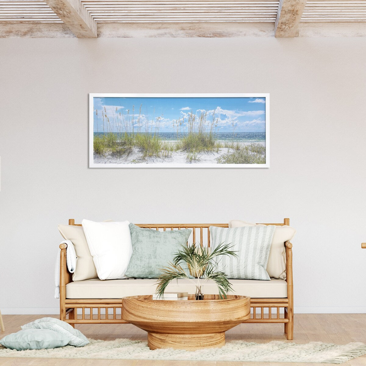 Beach Sand Dunes Framed Wall Art - Coastal Landscape Photography for Living Room, Bedroom & Office Decor