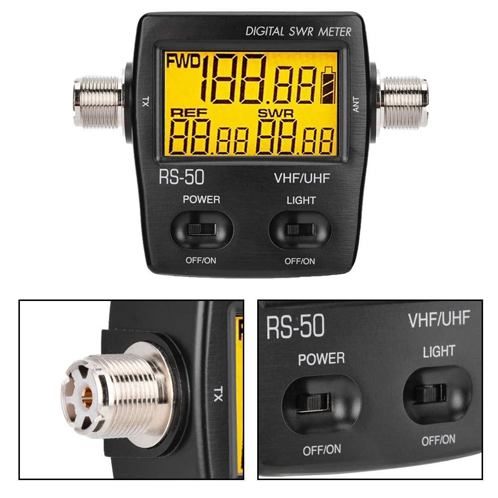 Digital VHF UHF 125-525MHz SWR Power Meter - Portable Watt Meter for CB Radio, Ham Radio & Antenna Tuning - Perfect for Field Testing, Signal Measurement & Radio Setup