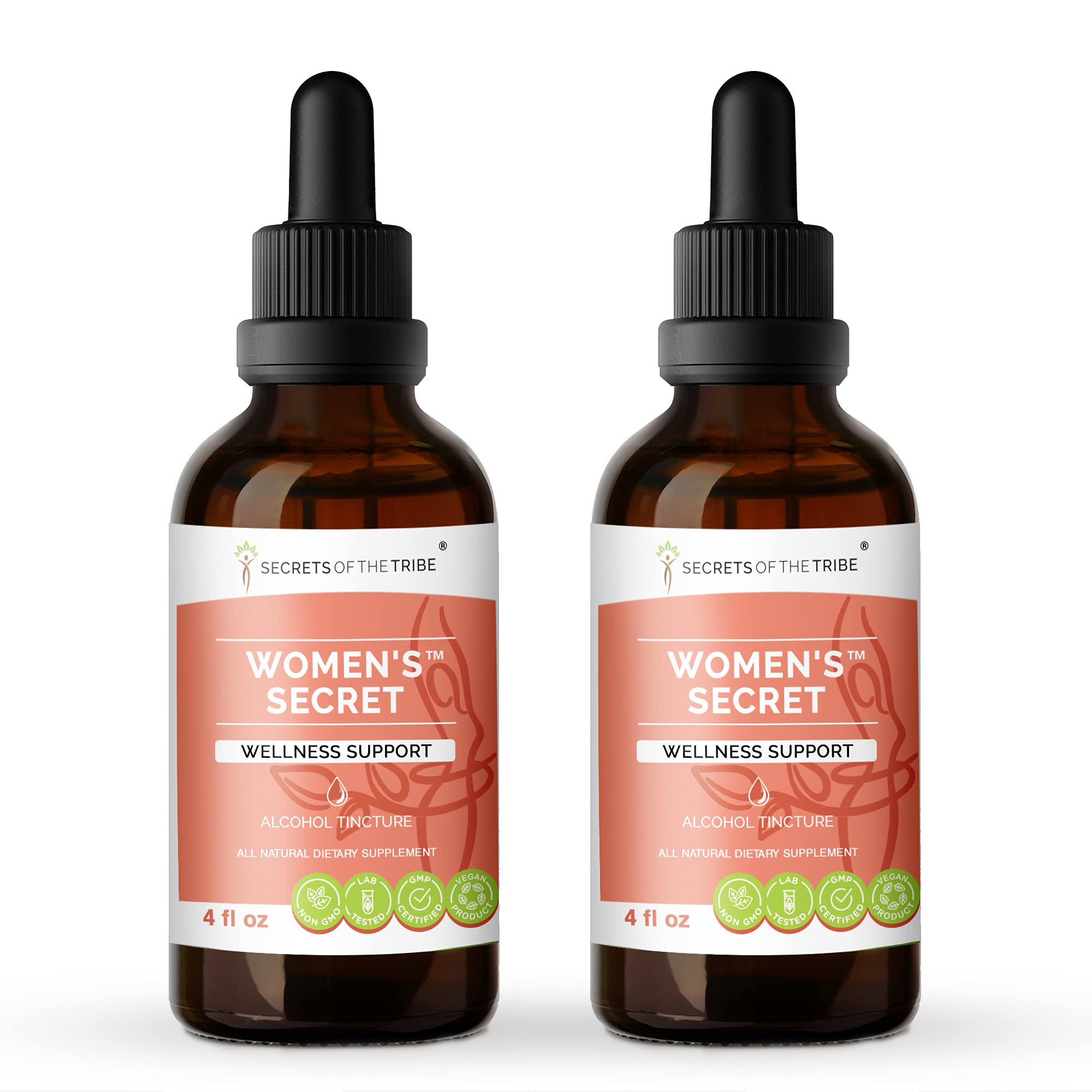 Premium Women's Herbal Tincture - Alcohol Extract with Tribulus, Red Raspberry, Pine Pollen & Superfoods for Hormonal Balance & Wellness (2x4 oz) | Natural Energy Boost & Vitality Support for Busy Women, Athletes & Menopause Relief