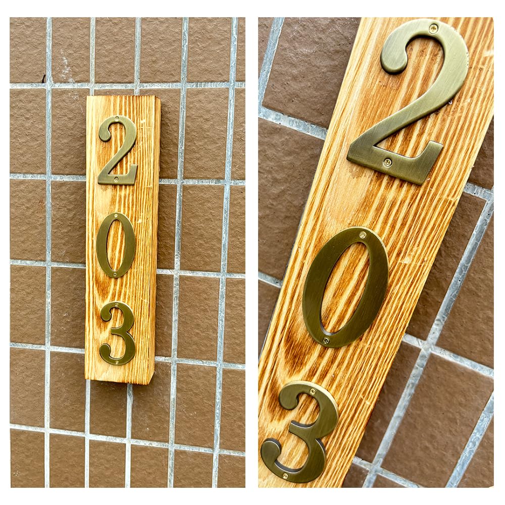 1Pcs 3 Inch Gold Metal House Numbers with M2 Screws - Solid Zinc Alloy Address Plaque for Mailbox, Apartment, Office & Hotel - Weatherproof Outdoor Number Sign for Home Entrance, Front Door & Property Identification