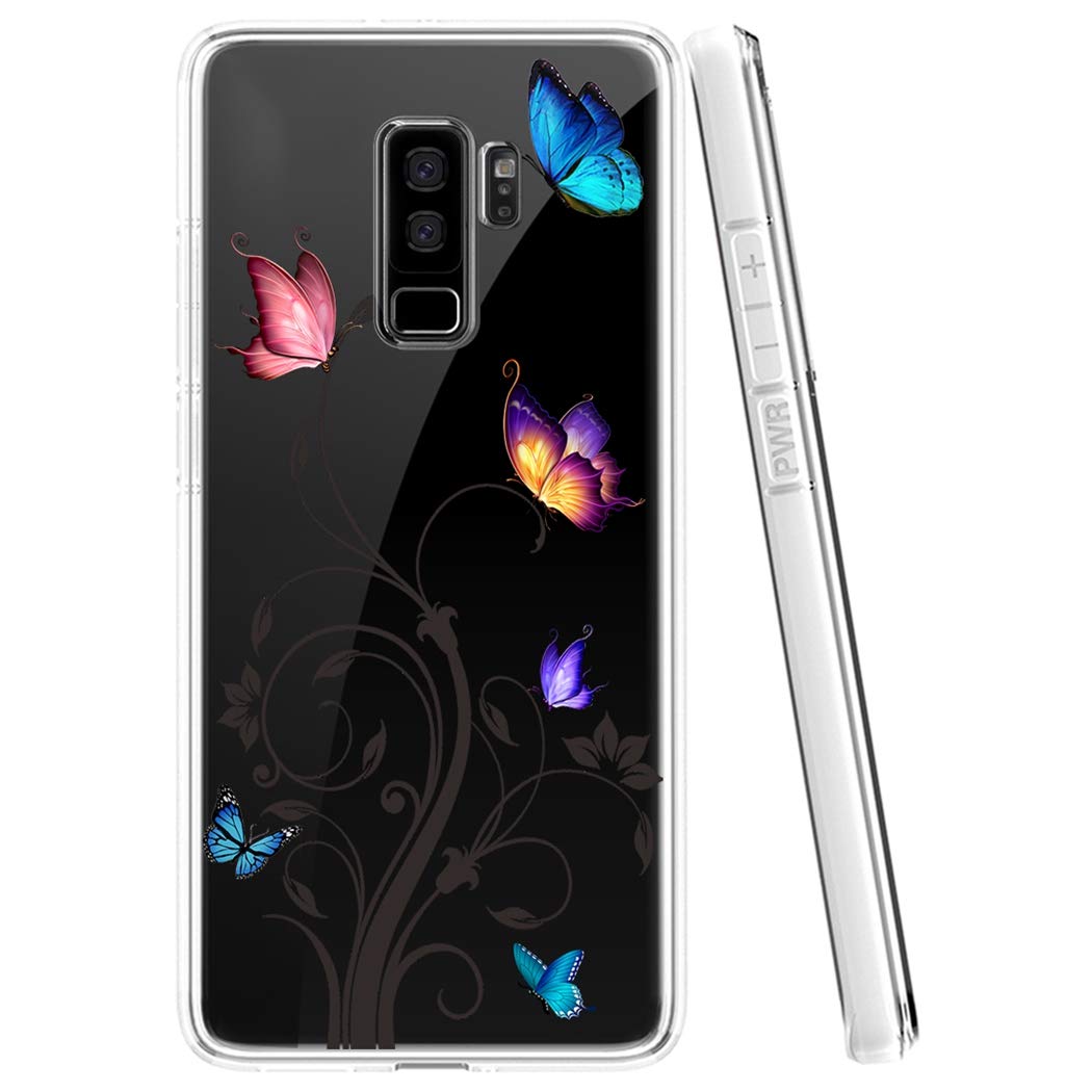 **Samsung Galaxy S9 Plus Phone Case for Women - Soft Clear TPU Shockproof Protective Cover with Butterfly Design | Slim Fit, Scratch-Resistant, Drop Protection | Perfect for Everyday Use, Work & Travel**