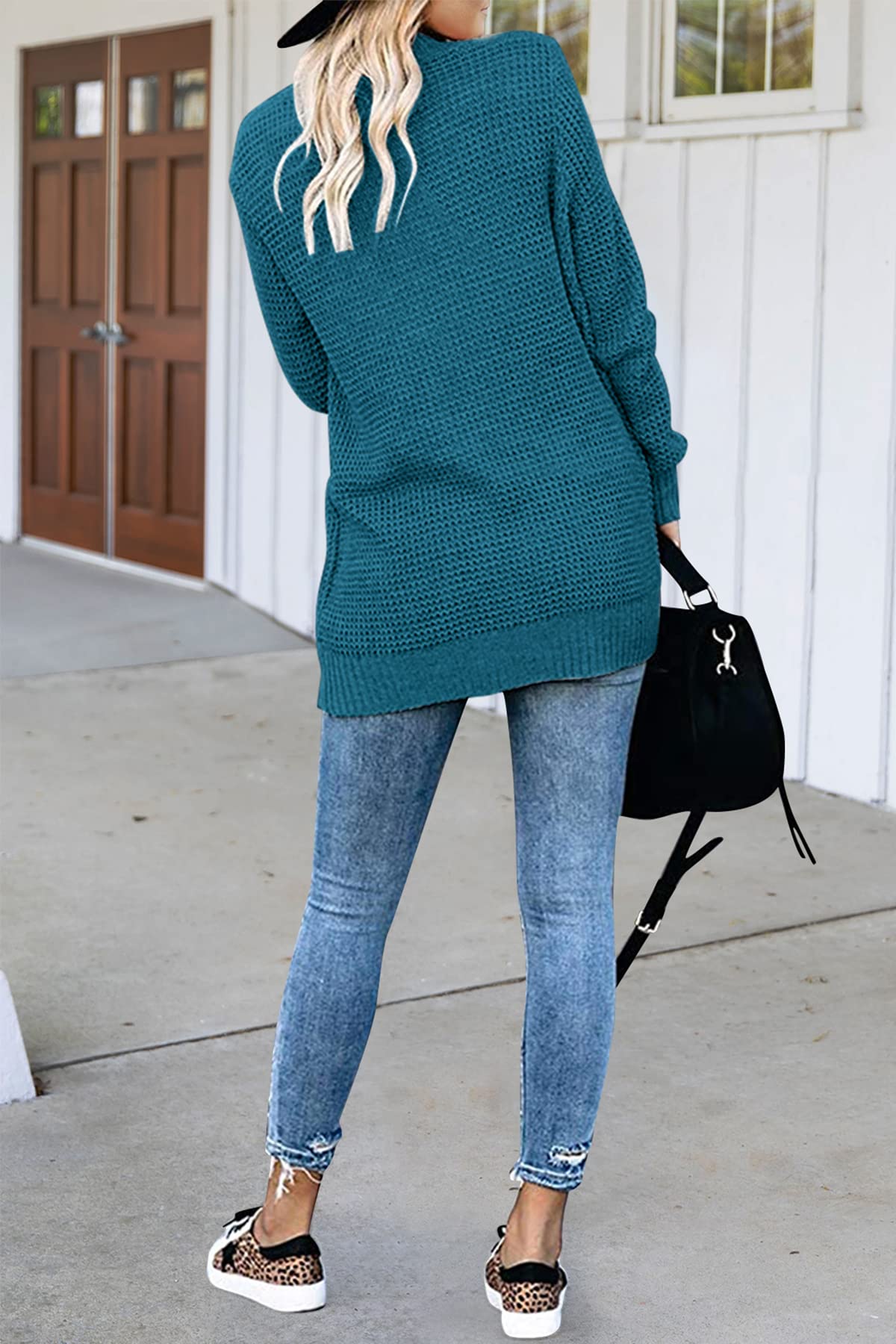 MEROKEETY Women's Long Sleeve Open Front Cardigan - Chunky Knit Draped Sweater Coat for Fall & Winter | Cozy Loungewear, Office Wear & Casual Outfit Essential
