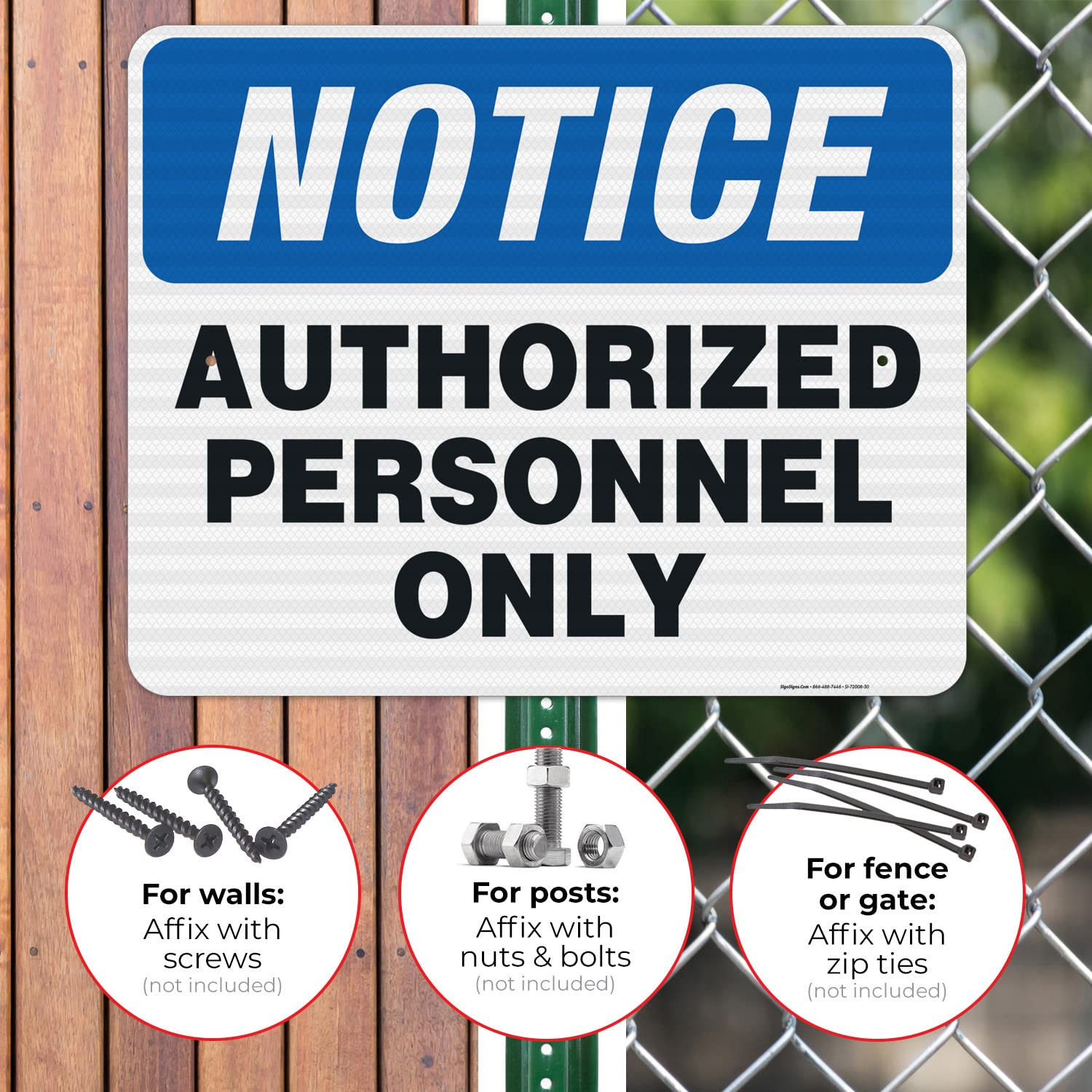 Authorized Personnel Only Sign - 24x30 Inches, 3M EGP Reflective .080 Aluminum, Fade Resistant - Indoor/Outdoor Safety Sign for Construction Sites, Warehouses & Restricted Areas - Made in USA