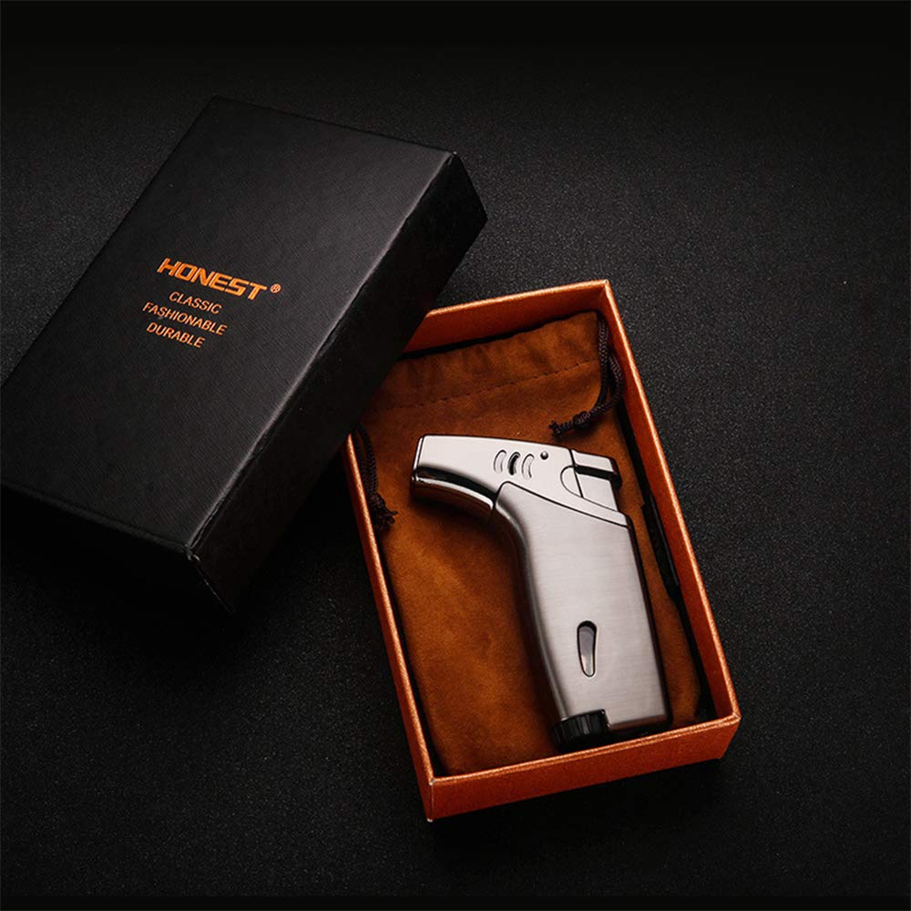 Windproof Butane Turbo Lighter - Refillable Blow Torch for Kitchen & Outdoor