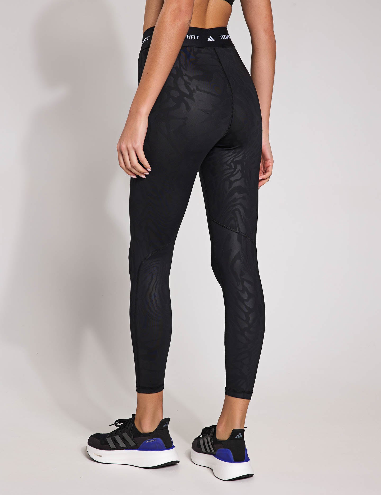 Techfit Printed 7/8 Leggings for Women - High Waist Yoga Pants, Workout Running Tights, Comfortable Gym Leggings (Black) - Perfect for Yoga, Running, Fitness & Lounge Wear