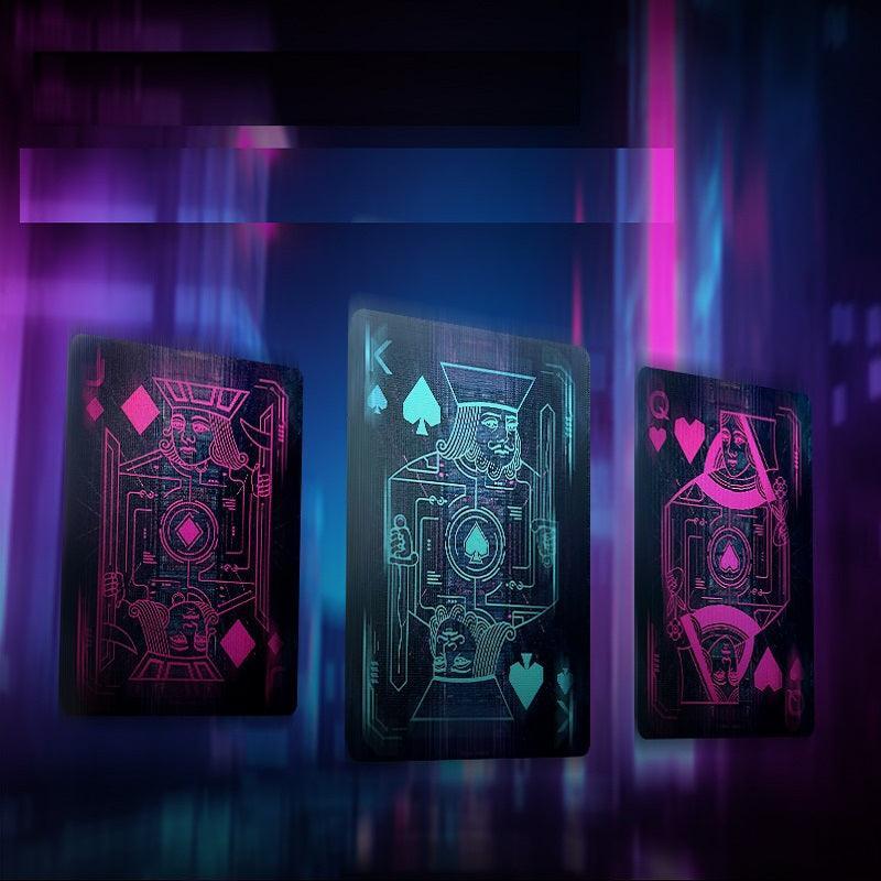 Cyberpunk Themed Bicycle Playing Cards - Neon Cybercity Deck for Poker, Magic Tricks & Collectors - Perfect for Game Nights, Gifts & Urban Fantasy Lovers