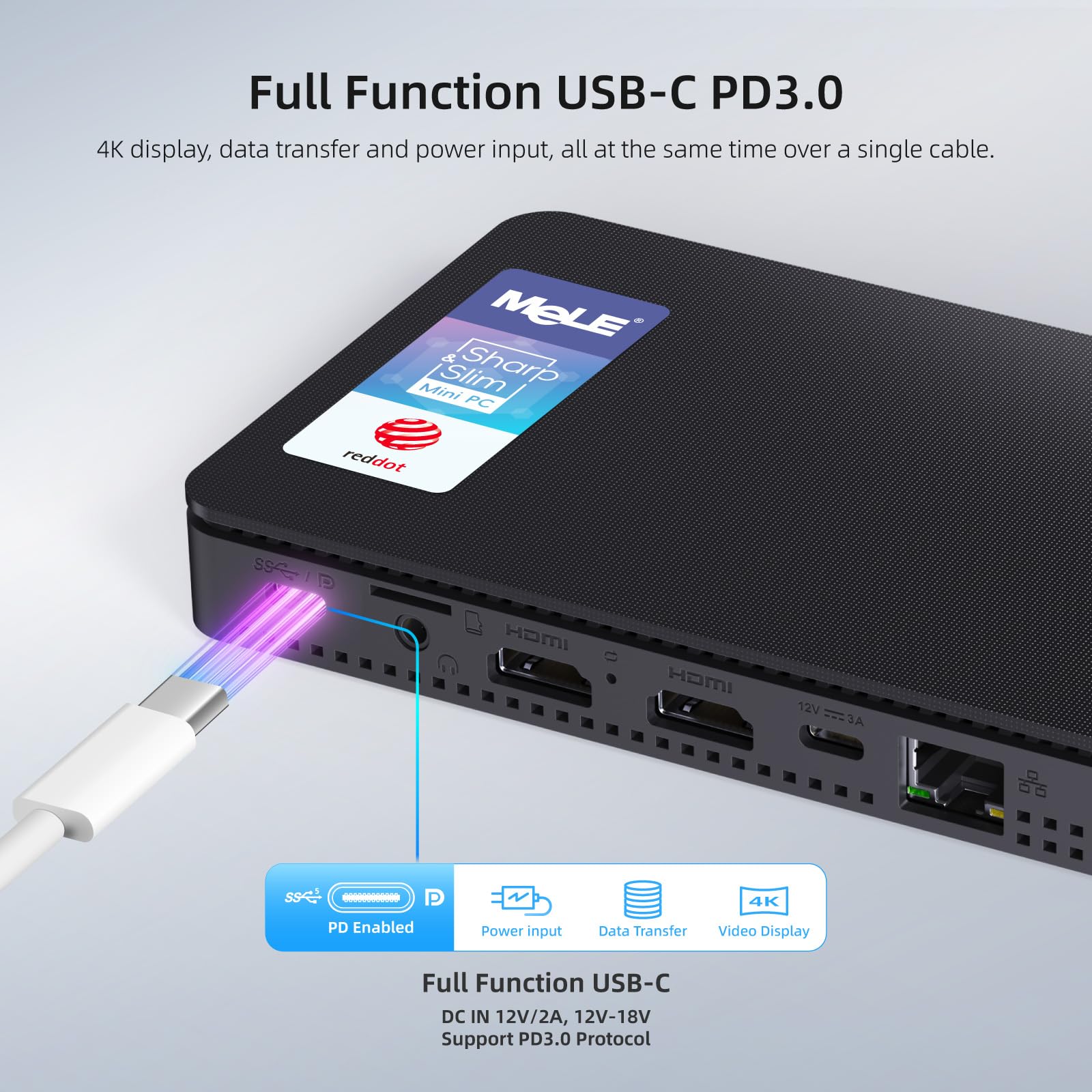 MeLE Overclock4C Mini PC - Intel 12th Gen Alder Lake-N100 Processor (Up to 3.4GHz, 4C/4T), 32GB DDR4 RAM, 512GB SSD - 4K Triple Display Micro Desktop Computer with USB-C, USB 3.2, WiFi, Bluetooth & Ethernet - Perfect for Business, Home Office & Gaming