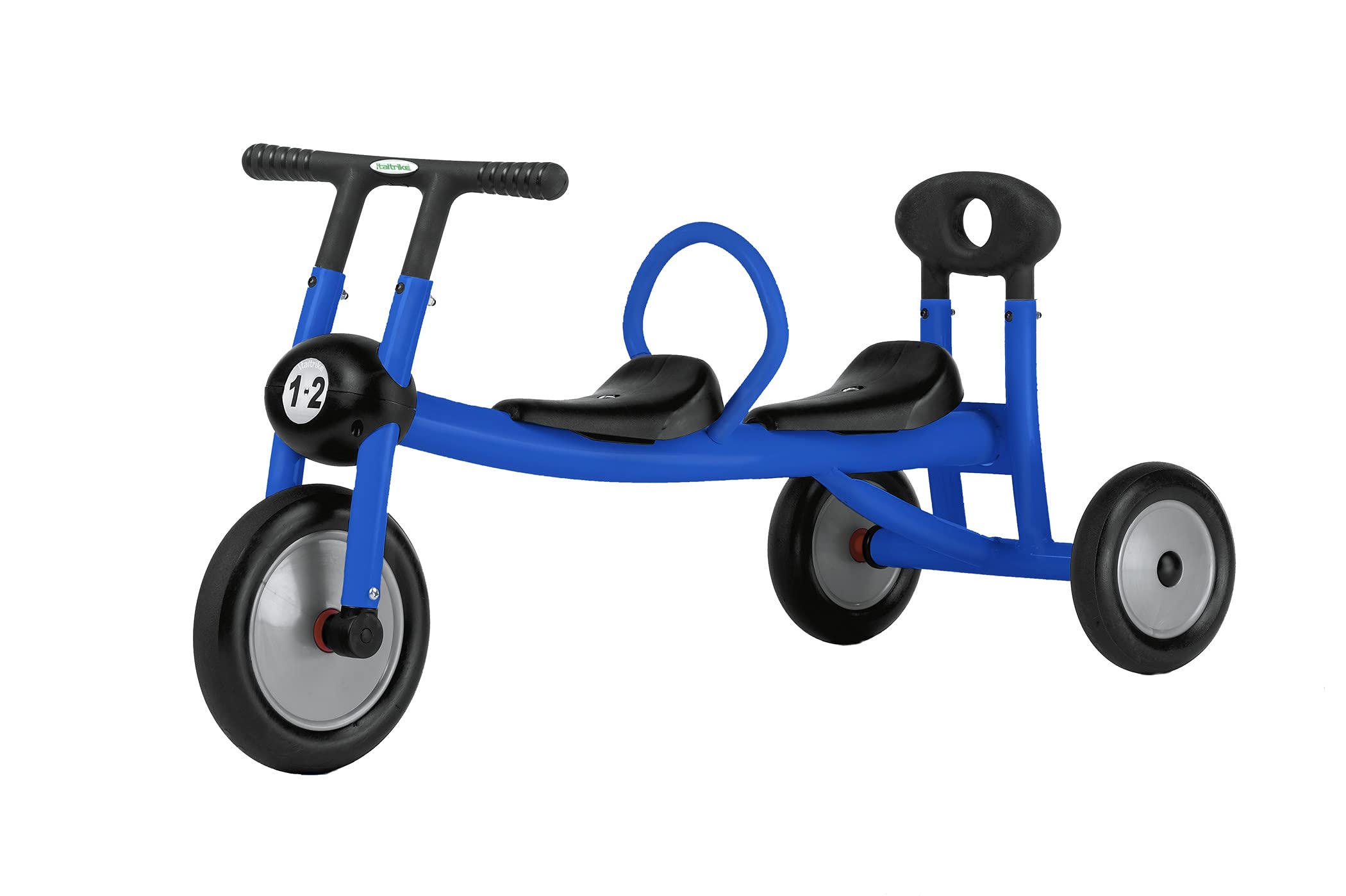 Italtrike Pilot Double Seat Outdoor Tricycle for Toddlers Ages 1-2 | Adjustable & Durable Kids Bike | Easy Assembly | Blue | Perfect for Park Rides, Backyard Play & Learning Balance