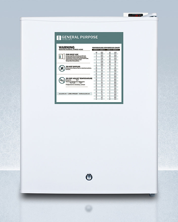 Accucold FS30LGP Compact All Freezer - 30L Energy Efficient Upright Freezer for Home, Office, or Garage - Perfect for Storing Frozen Foods, Ice Cream, and Meal Prep
