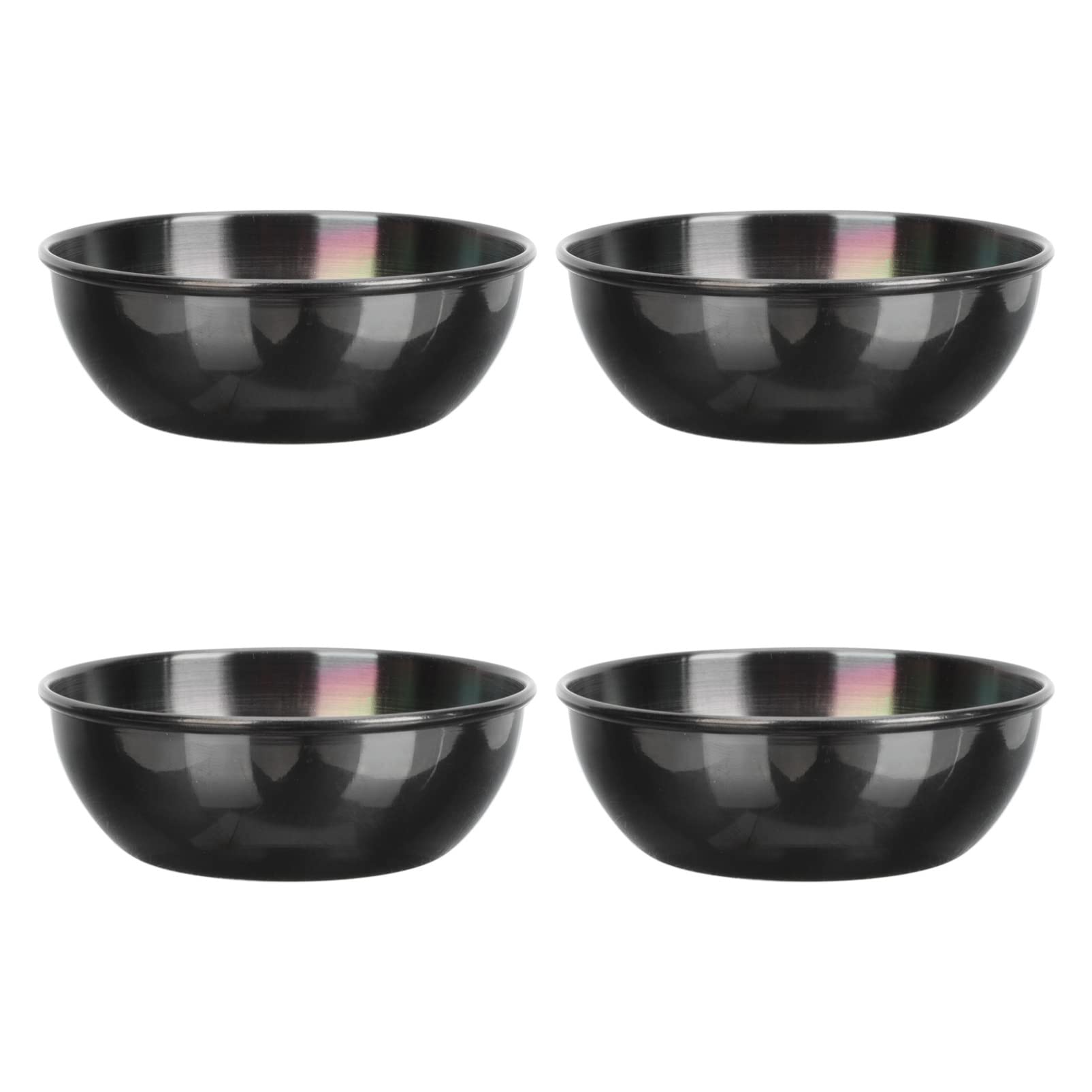 GANAZONO 4-Piece Stainless Steel Sauce Bowls - Round Seasoning Dishes, Dipping Bowls for Sushi, Soy Sauce & Condiments - Mini Appetizer Plates for Home, Restaurant & Kitchen Use - Perfect for Asian Cuisine, Party Serving & Food Presentation