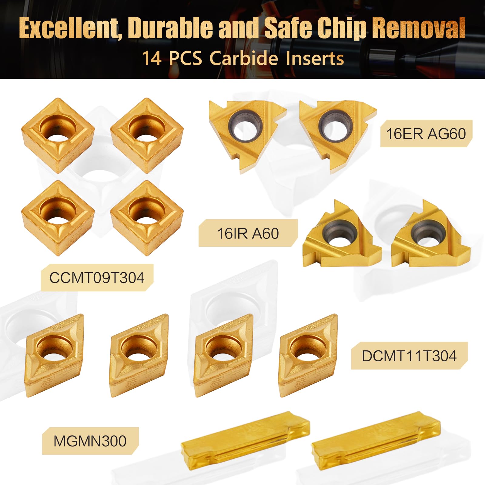 21Pcs Lathe Turning Tool Kit with 5/8