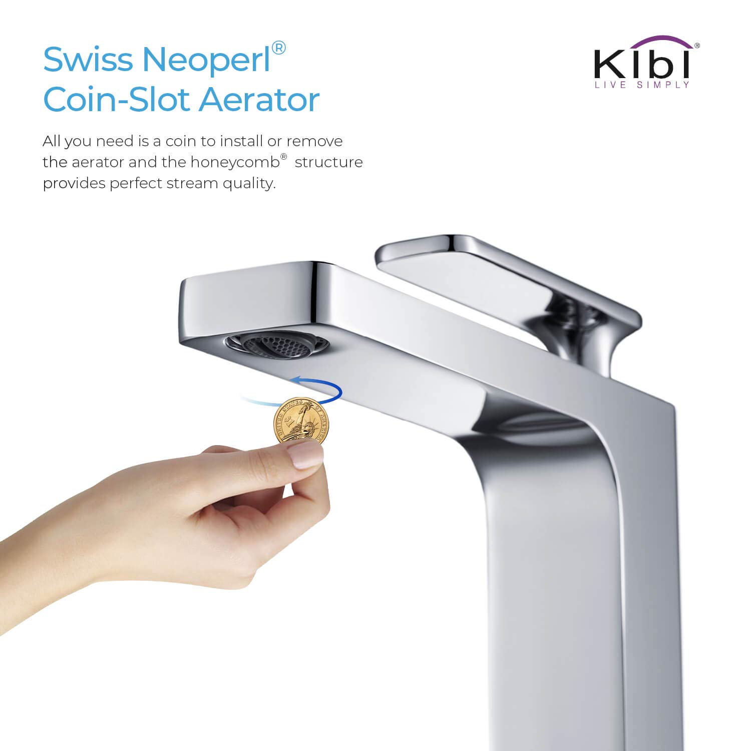 KIBI KBF1007 Infinity Single Handle Bathroom Vanity Sink Faucet - Solid Brass Lavatory Faucet with Water Supply Hose | Chrome Finish Bathroom Sink Faucet for Home, Hotel & Commercial Use | Durable, Corrosion-Resistant Water Tap for Bathroom Vanity & Washbasin
