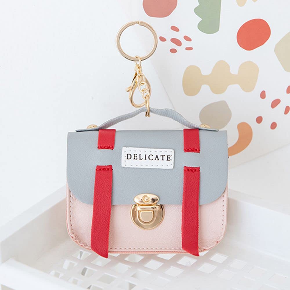 Stylish Leather Coin Purse for Women - Mini Wallet with Keychain Ring, Card Holder & Bluetooth Headset Storage | Perfect for Everyday Use, Travel & Shopping Accessories
