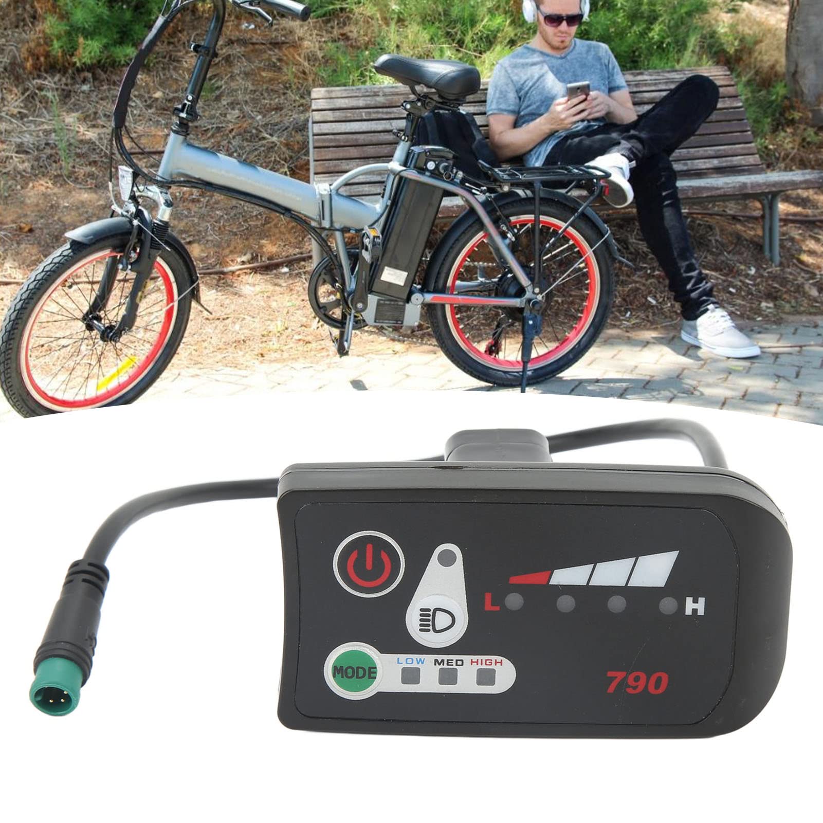 24V 36V 48V Waterproof Electric Bike LED Display Control Panel - Speedometer, Battery Indicator & Data Monitor for E-Bike Conversion Kits (Perfect for Commuting, Mountain Biking & Urban Riding)