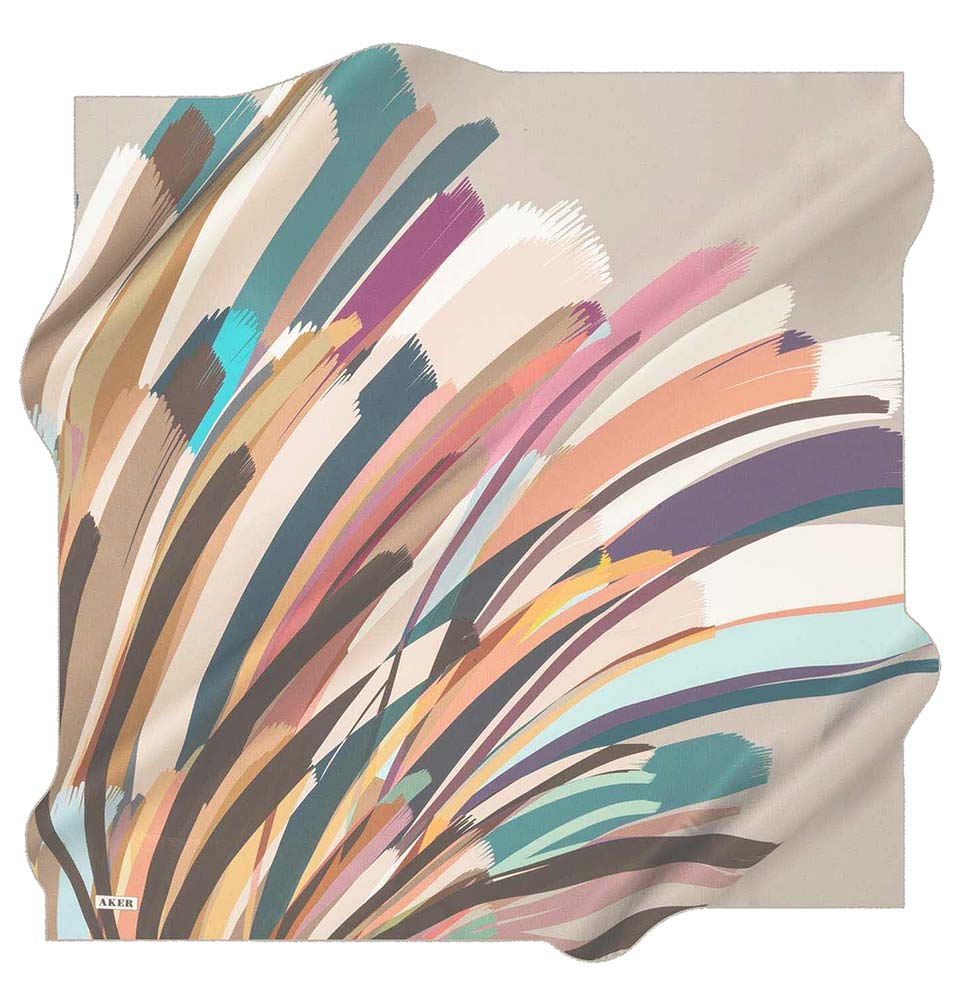 Aker Silk Cotton Patterned Square Scarf #8082 471 - Lightweight Fashion Scarf for Women, Elegant Square Shawl Wrap for Office, Party & Travel Accessories