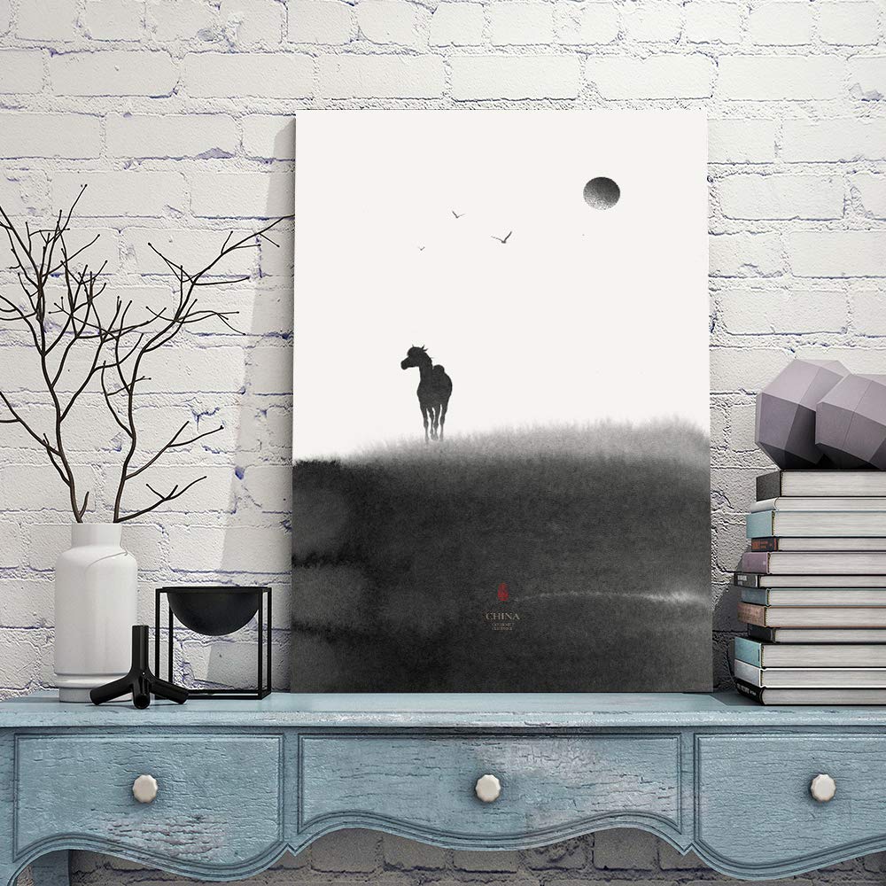 Wall26 Canvas Wall Art Ink and Wash Painting - 32x48 Inches Framed Canvas Prints for Bedroom, Living Room, Office Decor, and Modern Home Interior Design