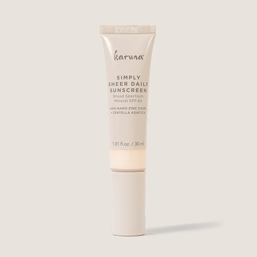 Karuna Simply Sheer Daily Sunscreen SPF 40 - 1.01 fl oz Oil-Free Face Sunscreen for Sensitive Skin | Lightweight, Non-Greasy Formula | Perfect for Daily Use, Outdoor Activities & Travel