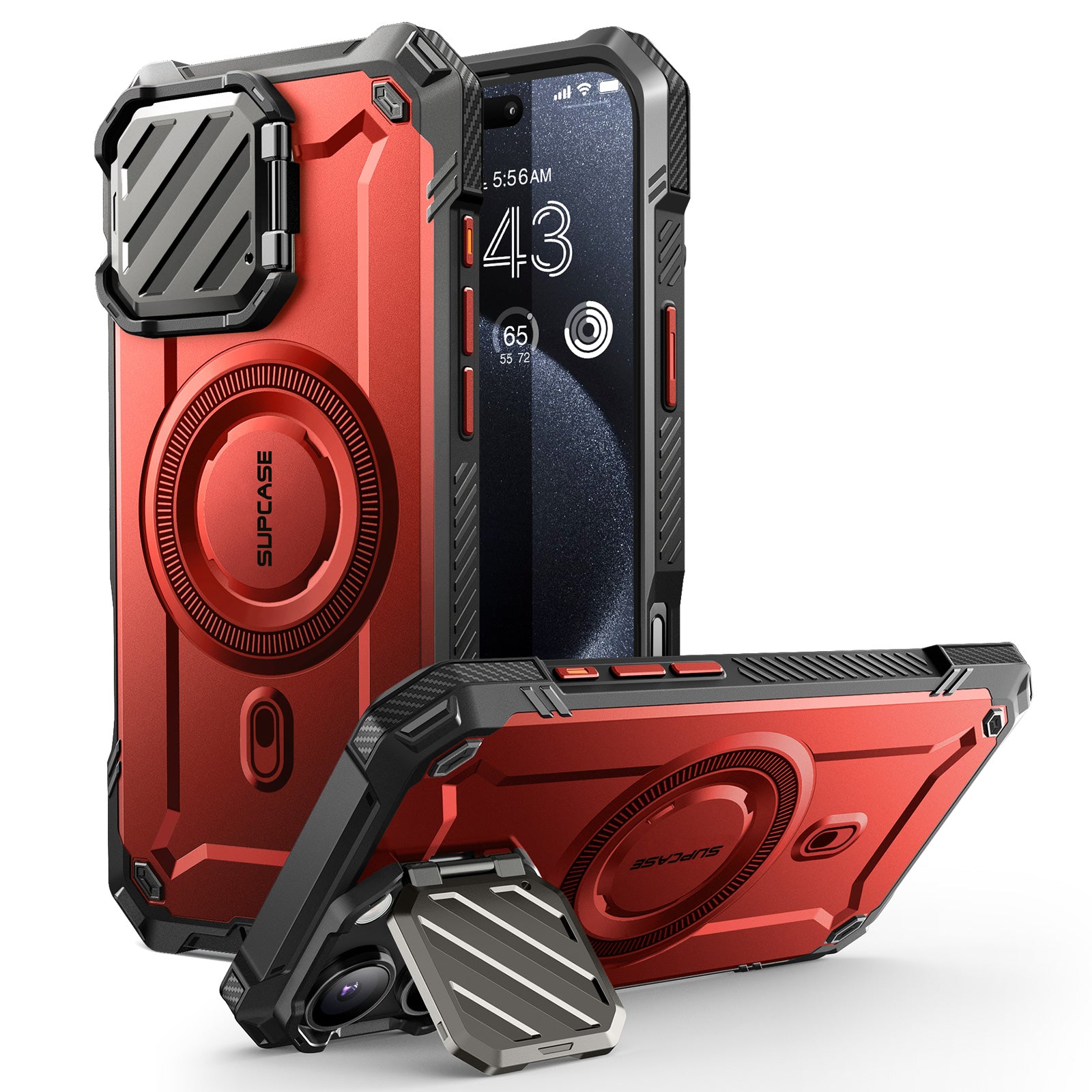 iPhone 16 Pro Case 6.3 Inch - Unicorn Beetle MAG XT MagSafe Compatible Protective Cover with Military-Grade Drop Protection, Metallic Red - Perfect for Daily Use, Travel & Outdoor Activities