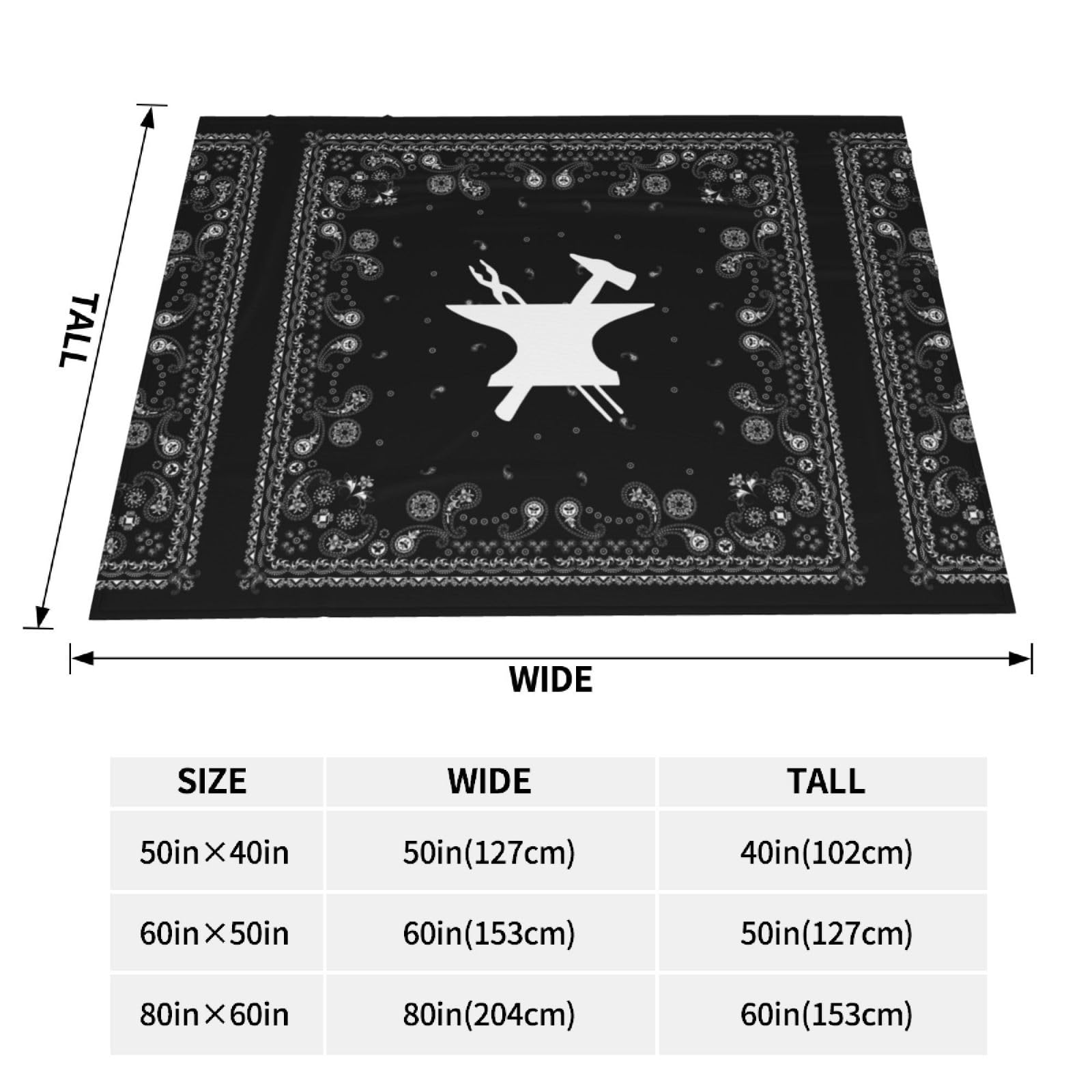 Blacksmith Hammer Logo Throw Blanket - Soft Fuzzy Plush Lightweight Blanket for Couch, Sofa or Bed - Perfect for Cozy Nights, Movie Time and Home Decor
