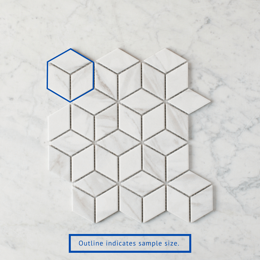 Oakley Cube Carrara Matte Mosaic Tile - Premium Ceramic Wall & Floor Tiles for Bathroom, Kitchen Backsplash & Shower - 12x12 Inch Matte Finish Mosaic Tile for Modern Home Decor